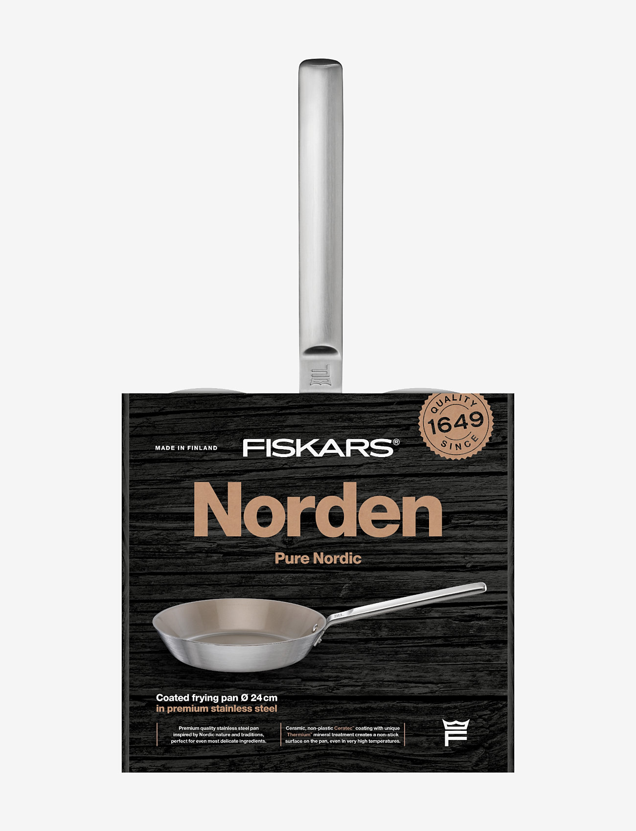 Fiskars - Norden Steel Frying Pan 24cm Coated - køb efter pris - stainless steel - 5
