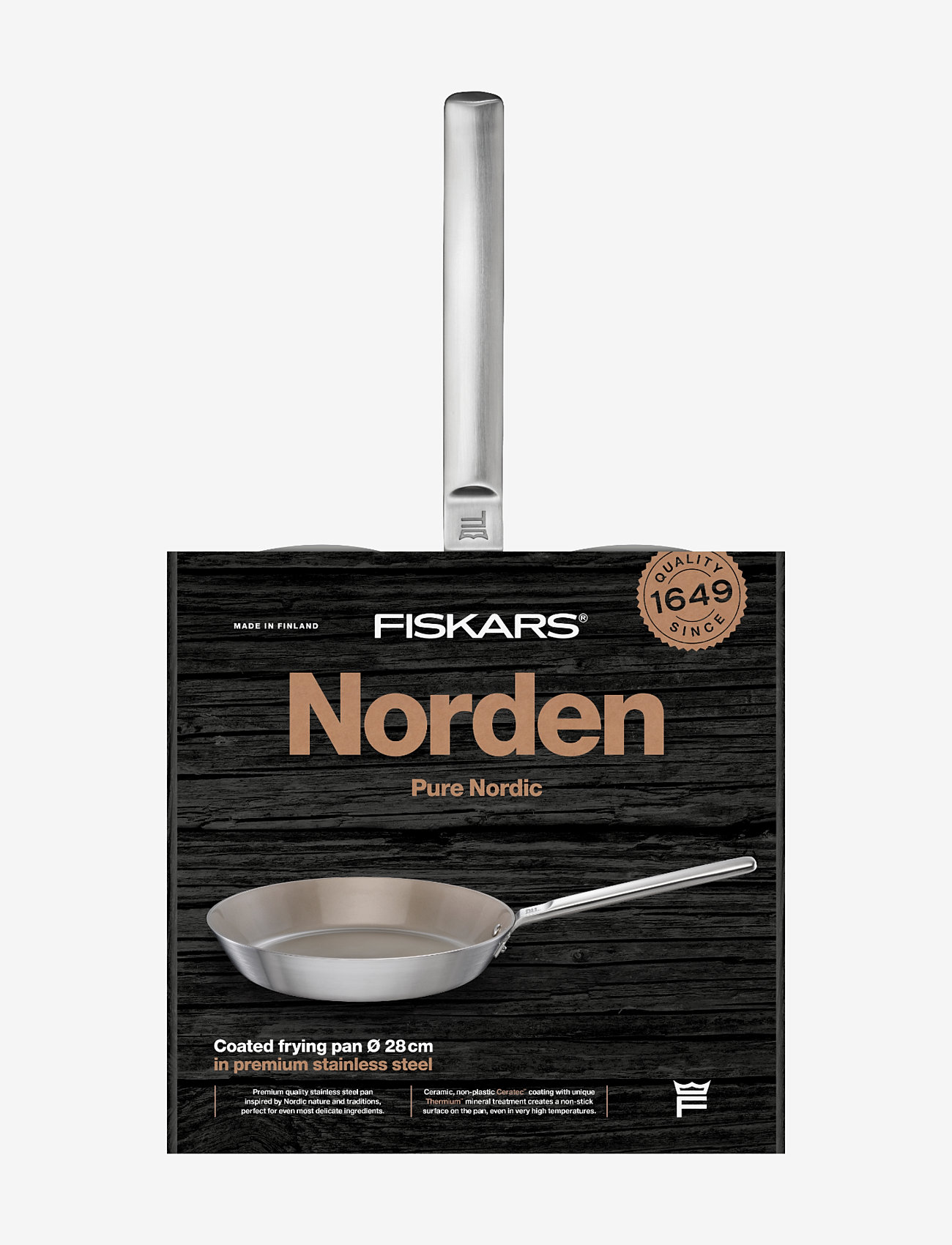 Fiskars - Norden Steel Frying Pan 28cm Coated - køb efter pris - stainless steel - 4