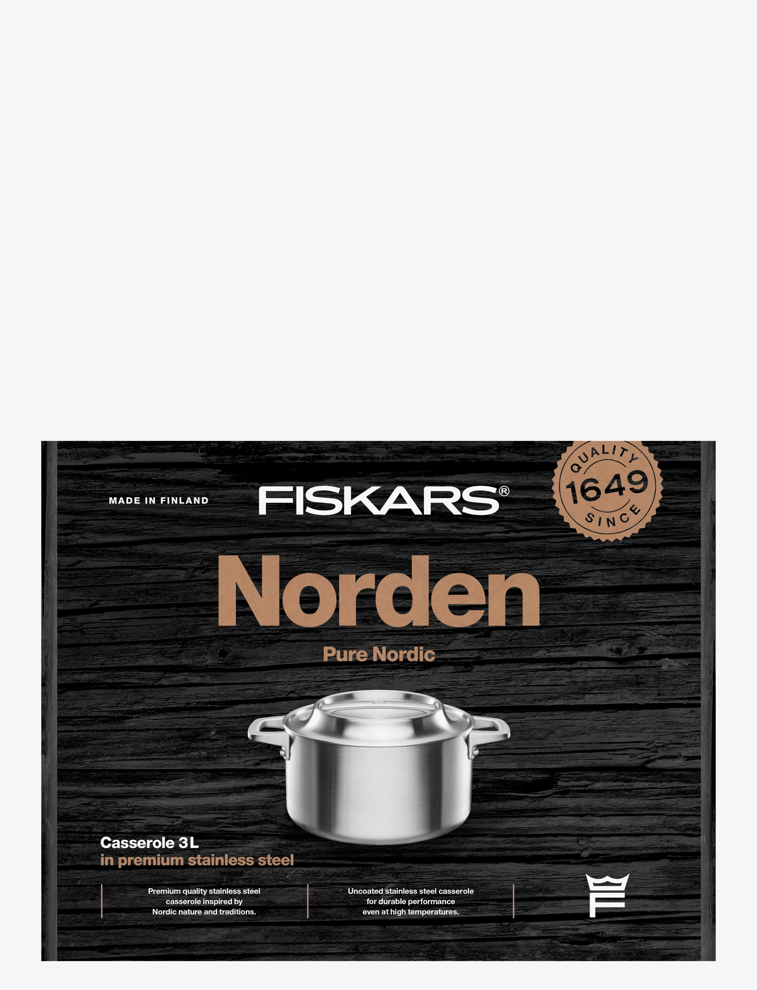 Fiskars - Norden Steel Casserole 3L Uncoated - stainless steel - 4