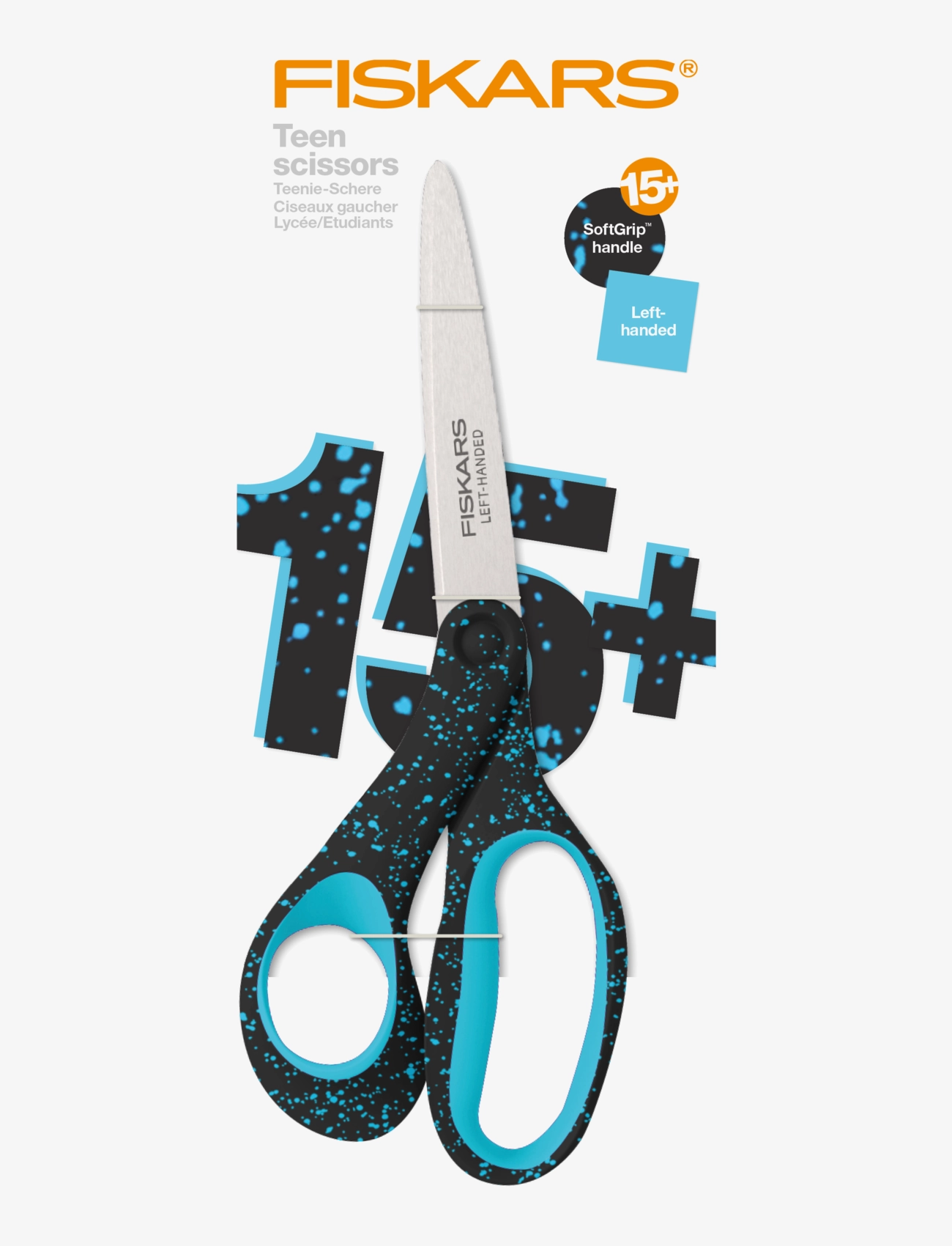 Fiskars Grad Spray Scissors 20Cm Teal Left Sg, Saks, Sort, Str: L:20