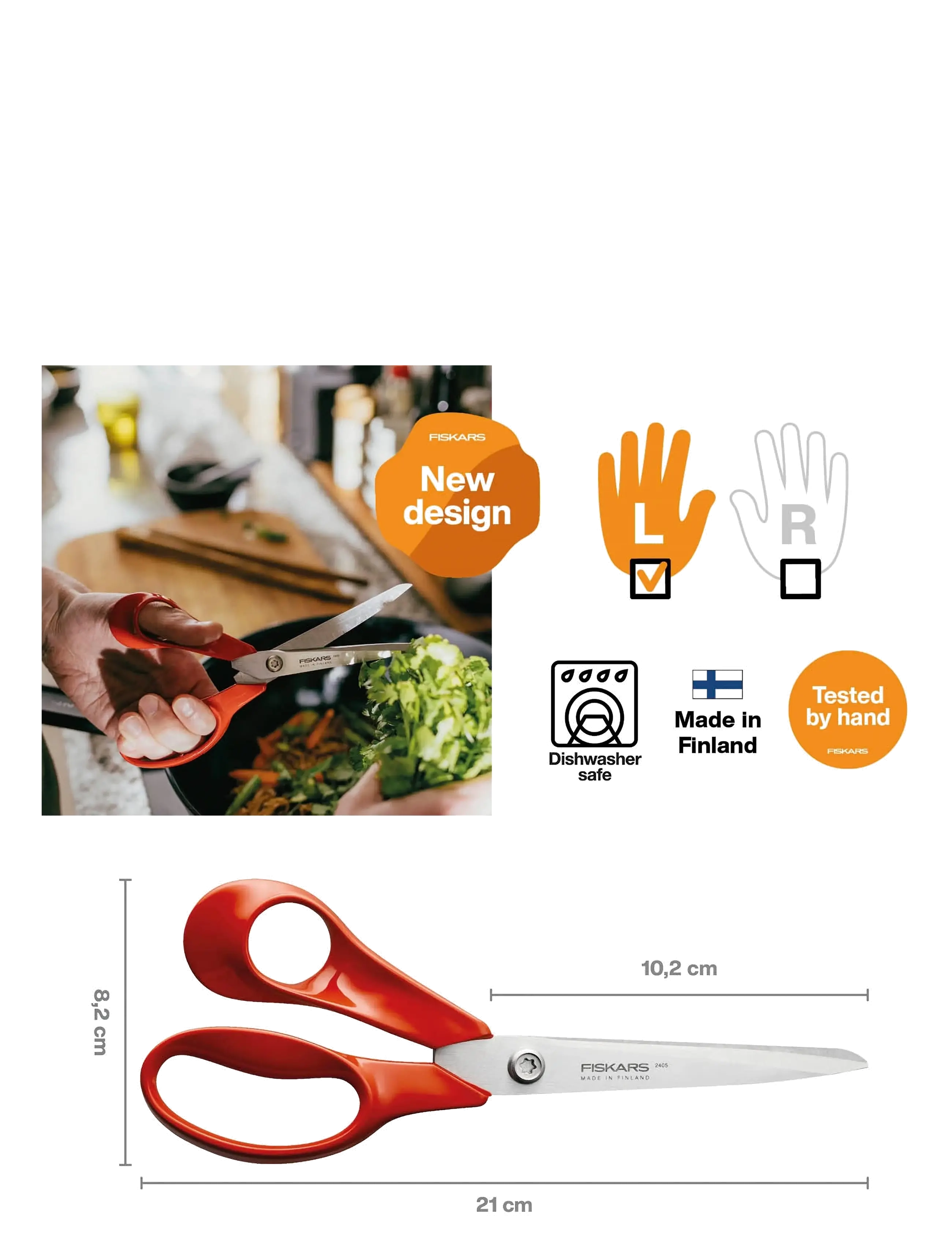Fiskars - Classic Universal scissors 21cm LH COO - red - 3