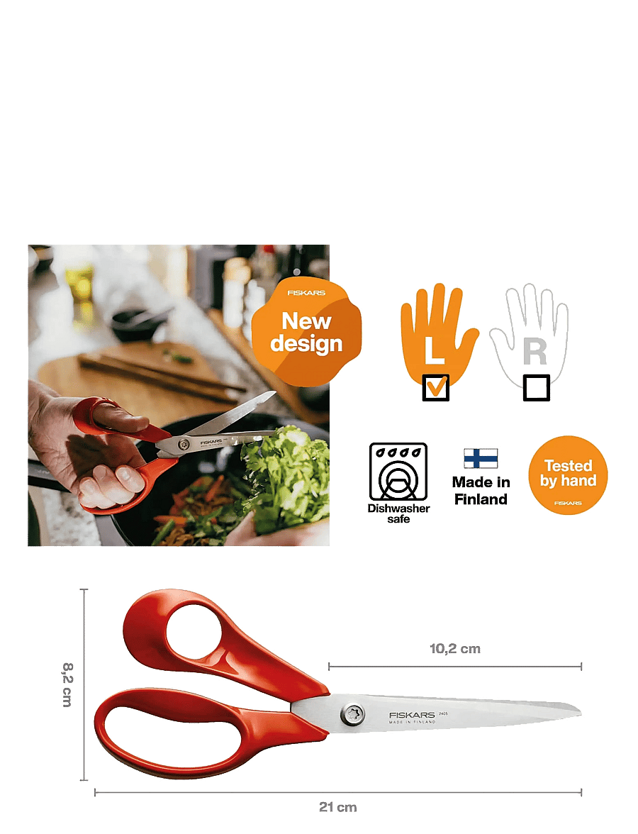 Fiskars - Classic Universal scissors 21cm LH COO - scheren - red - 3