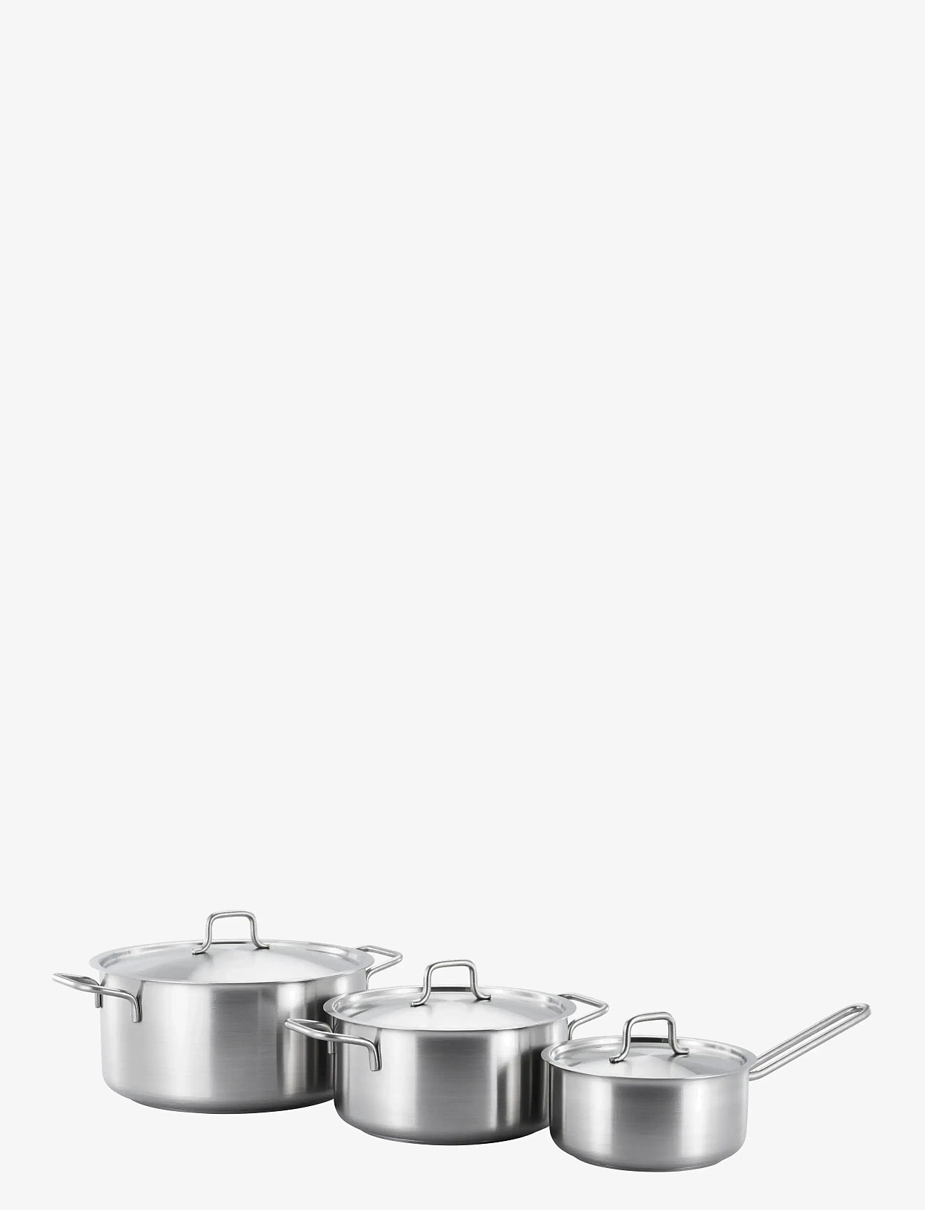 Fiskars - MC Casserole Set w/Steel Lids 3pc - grydesæt & kasserollesæt - silver - 1