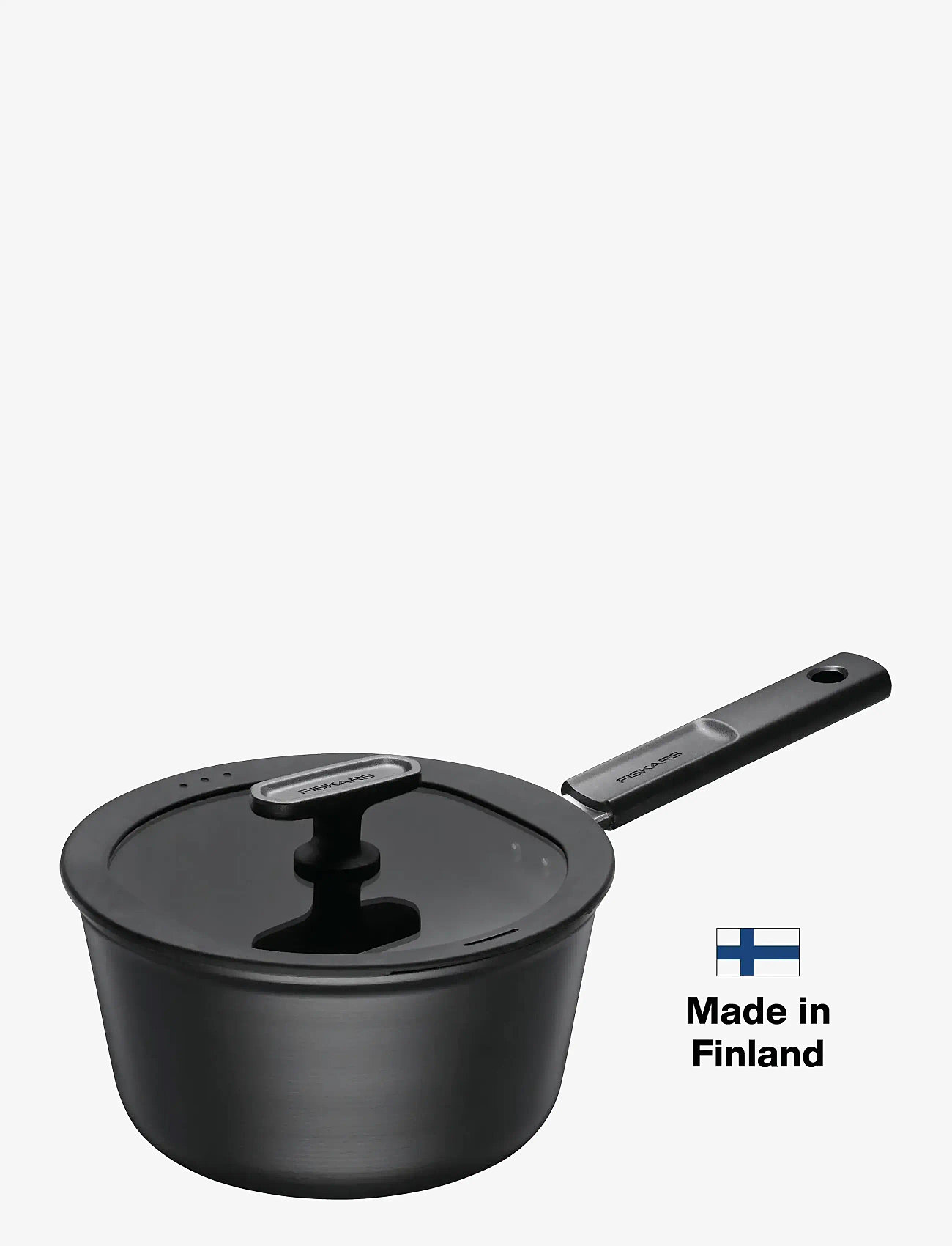 Fiskars - Hard Face saucepan 2,5L w/lid - padažų ir troškinimo keptuvės - black - 1