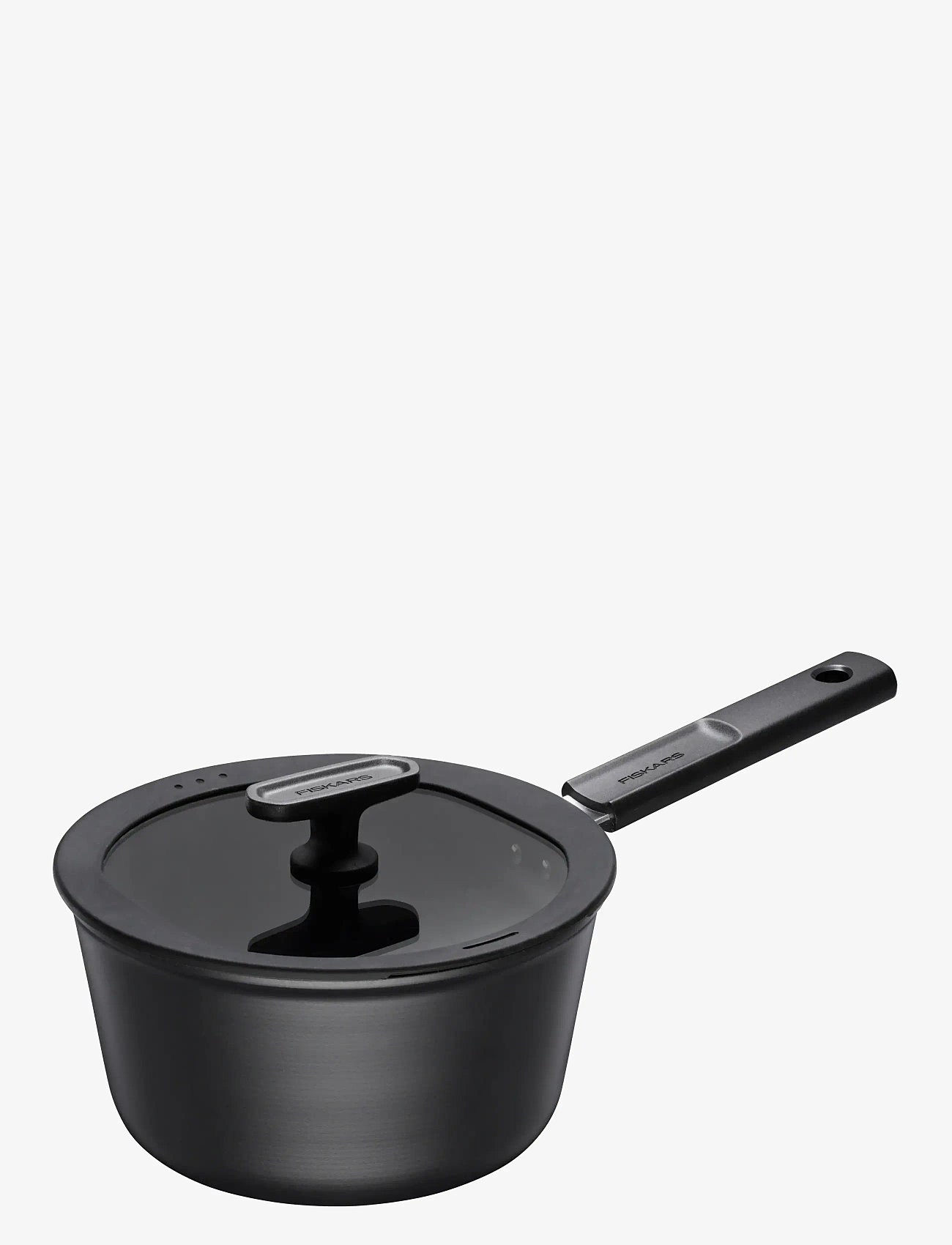 Fiskars - Hard Face saucepan 2,5L w/lid - padažų ir troškinimo keptuvės - black - 2