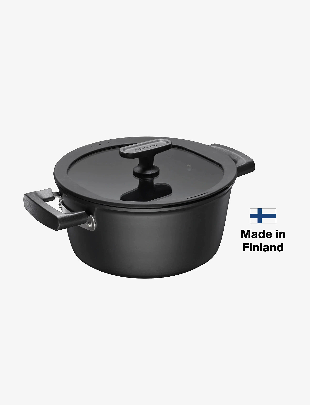Fiskars - Hard Face casserole 3,5L w/lid - pajad - black - 4
