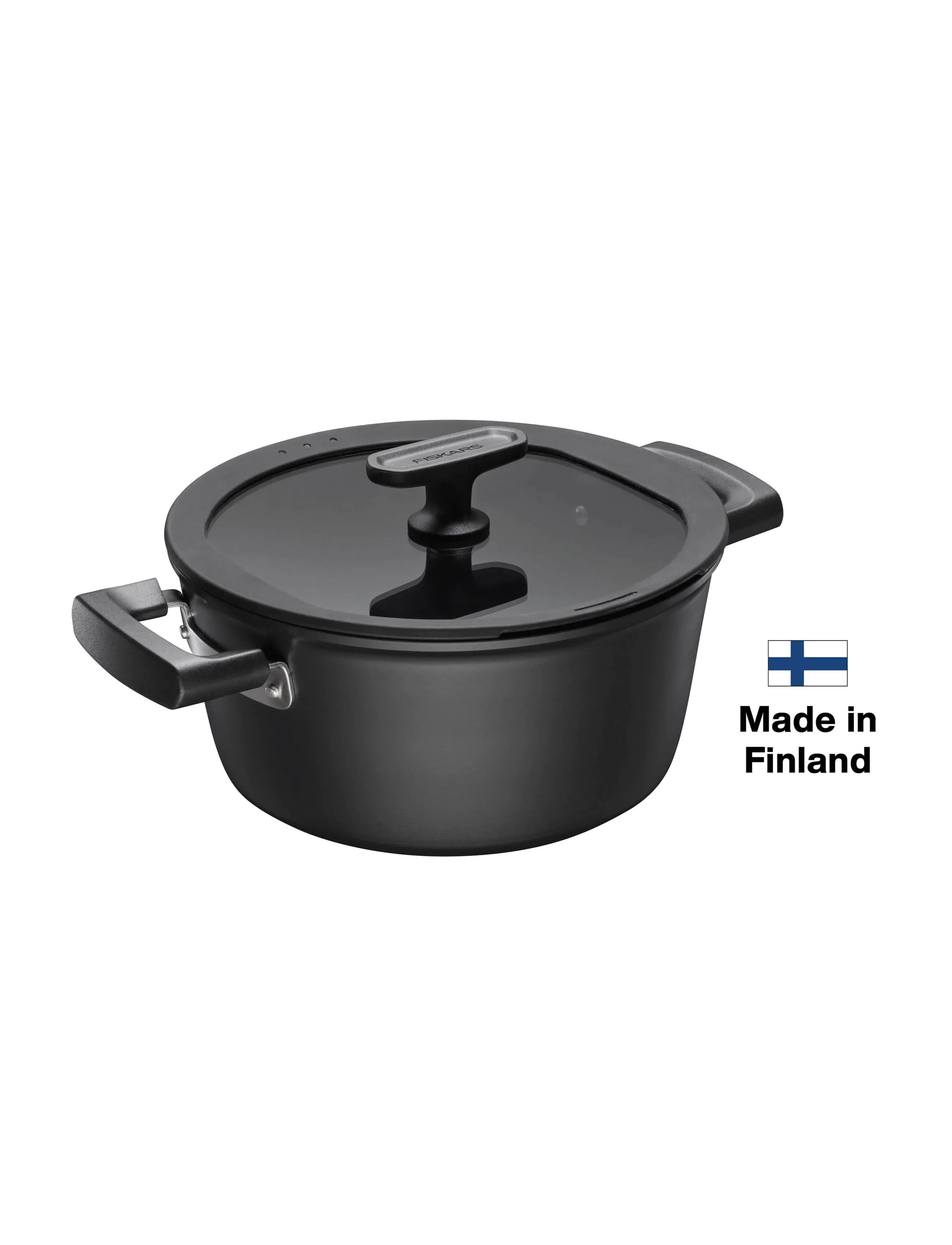 Fiskars - Hard Face casserole 3,5L w/lid - pots - black - 4