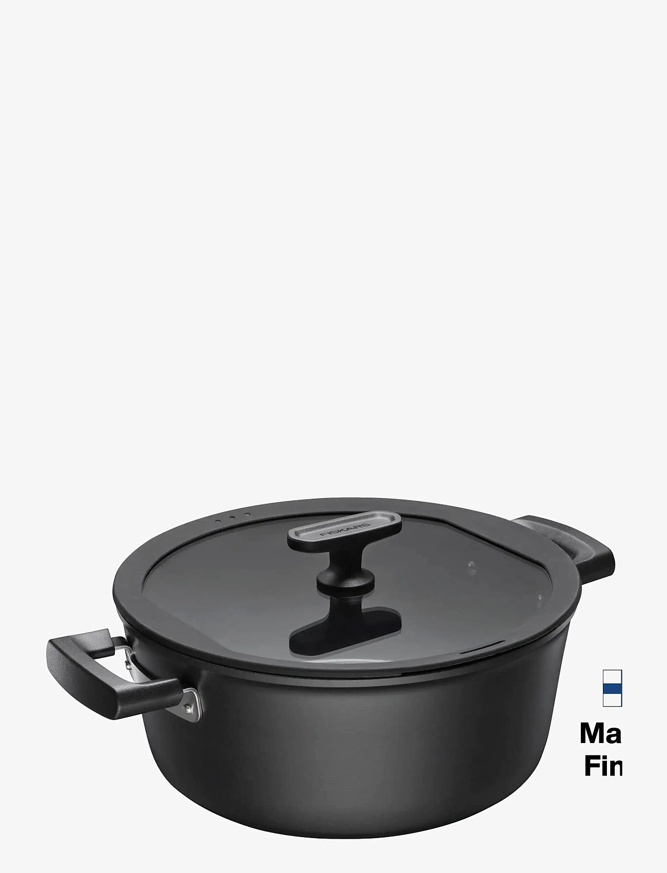 Fiskars - Hard Face casserole 5L w/lid - pajad - black - 0