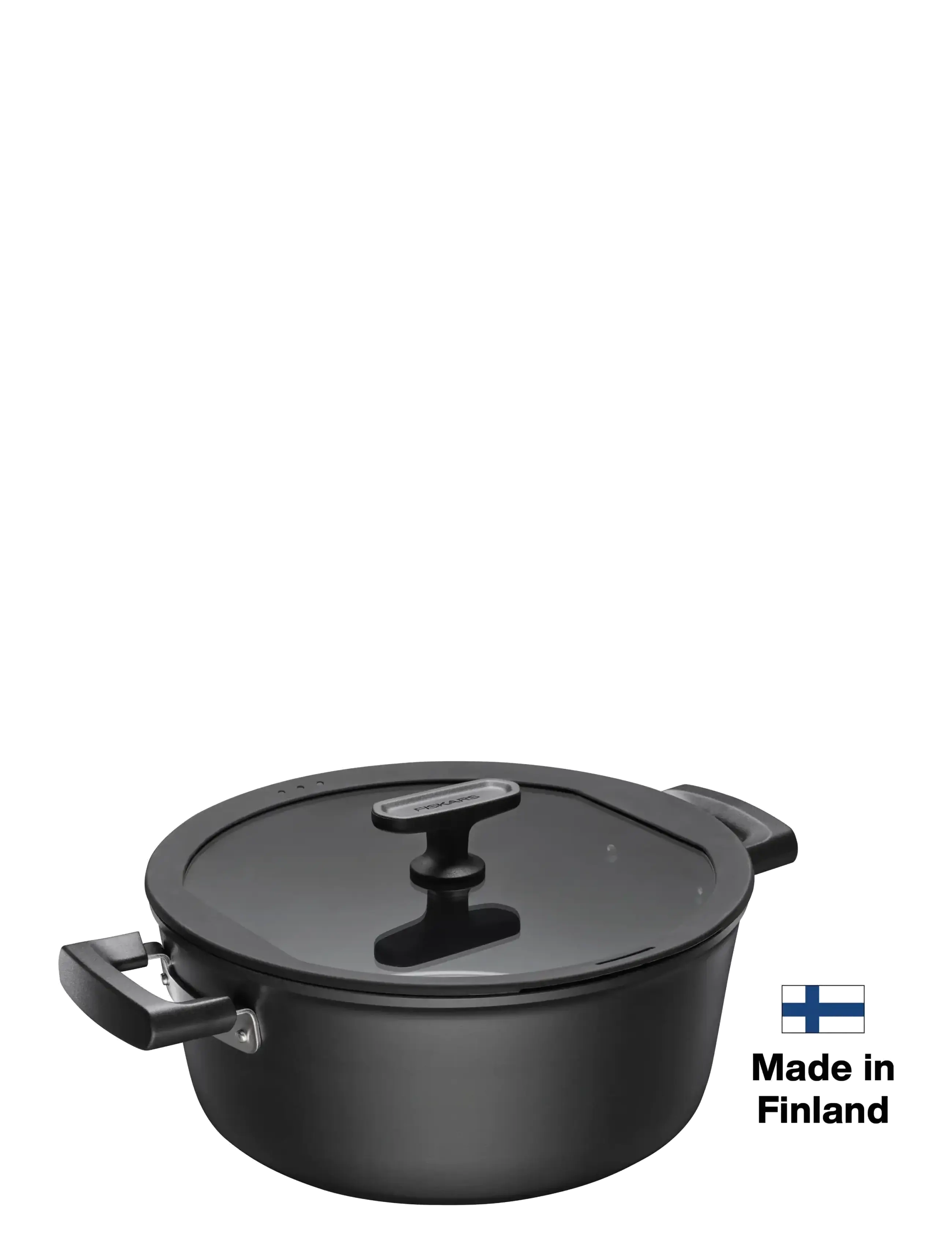 Fiskars - Hard Face casserole 5L w/lid - pots - black - 1