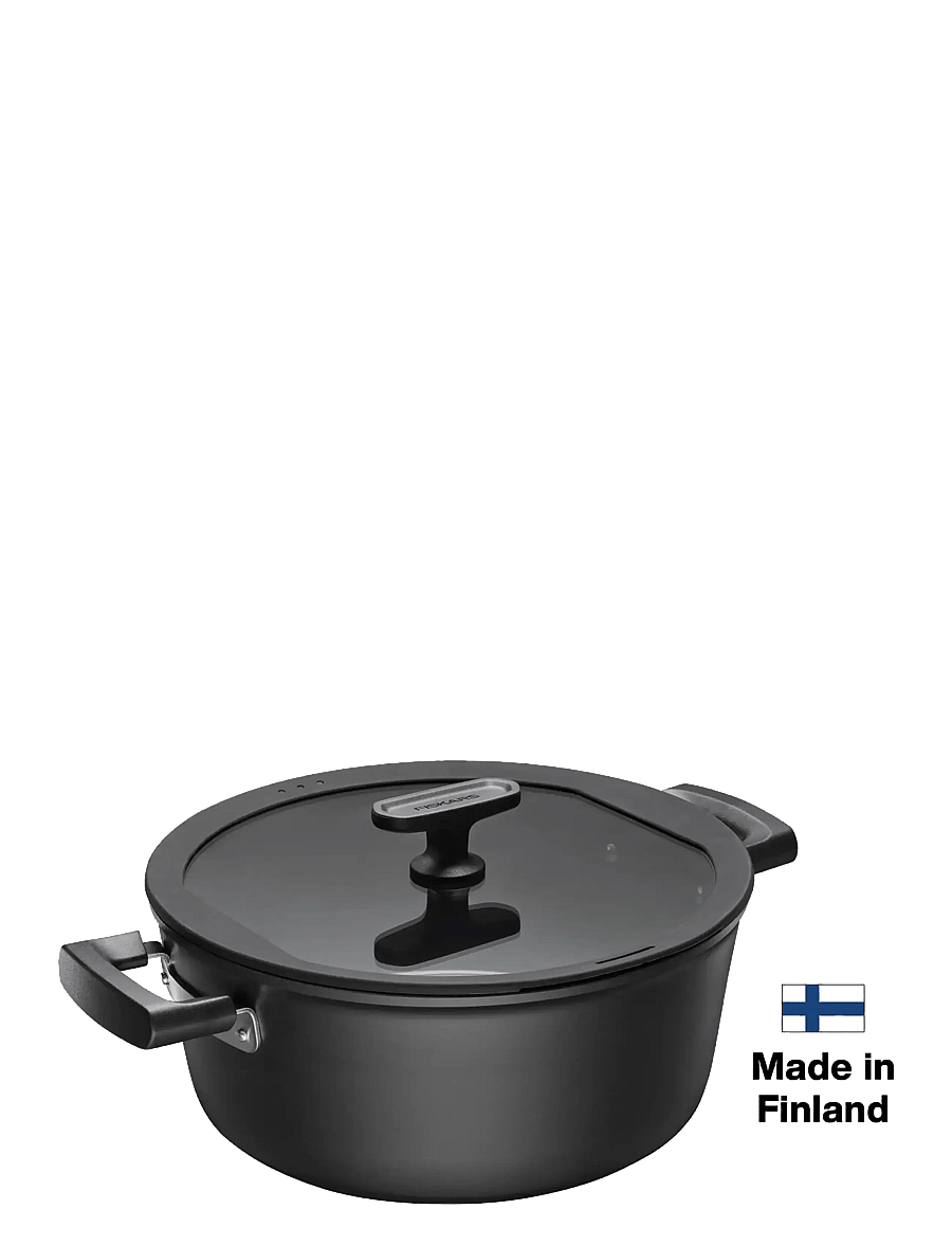 Fiskars - Hard Face casserole 5L w/lid - auflaufformen - black - 1