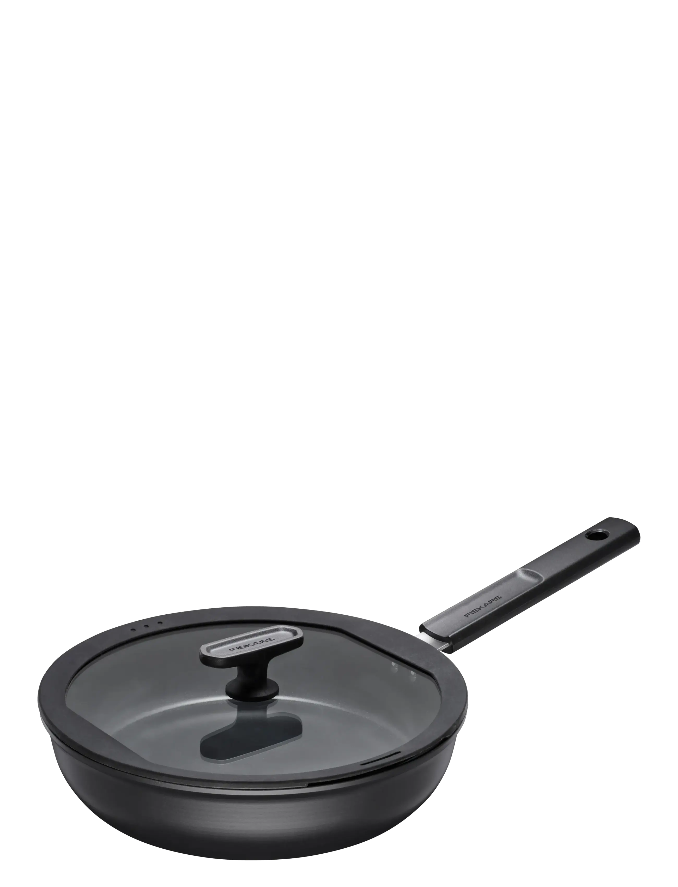 Fiskars Hard Face Sauté Pan 26Cm W/Lid, Stegepande, Sort, Str: 26 CM