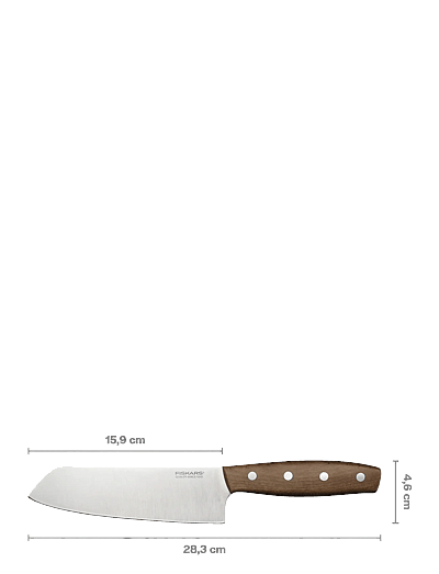 Fiskars Folken Santoku knife 16cm FSC - Couteaux de cuisine et accessoires pour couteaux - WOOD/SILVER / natural