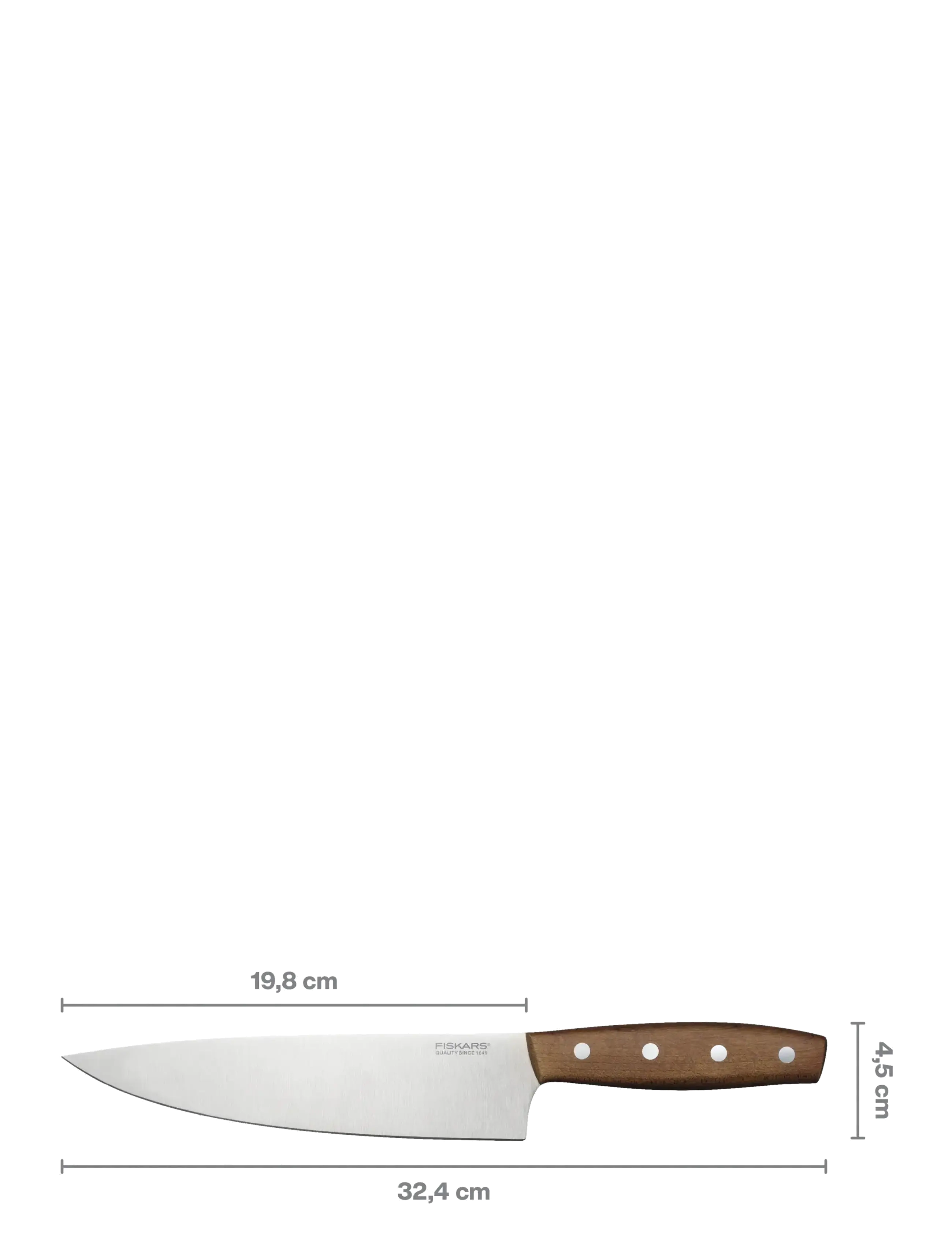 Fiskars Folken Large Cook's Knife 20cm Fsc, 20 cm, Brown, Knive Og Tilbehør > Kokkeknive, Unisex