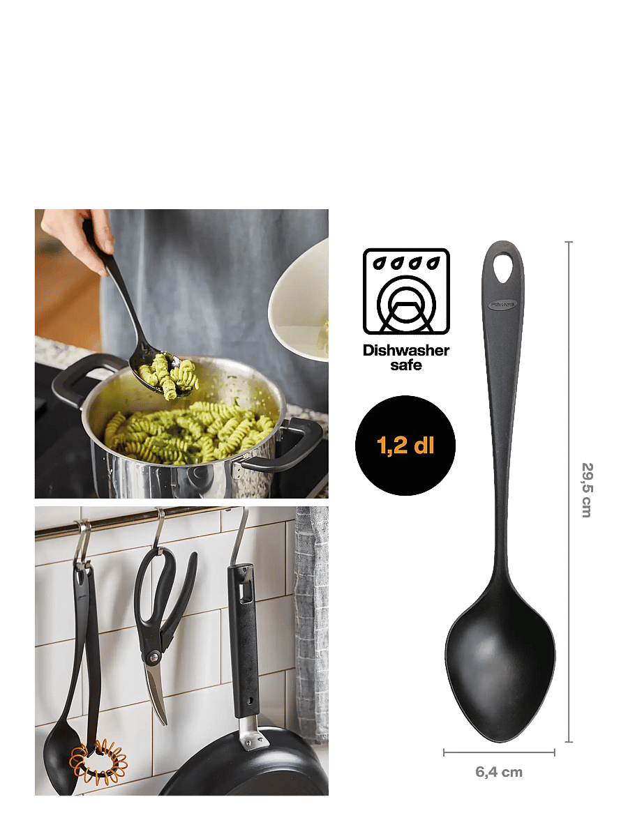 Fiskars - Essential Spoon NEW - löffel & schöpflöffel - black - 1