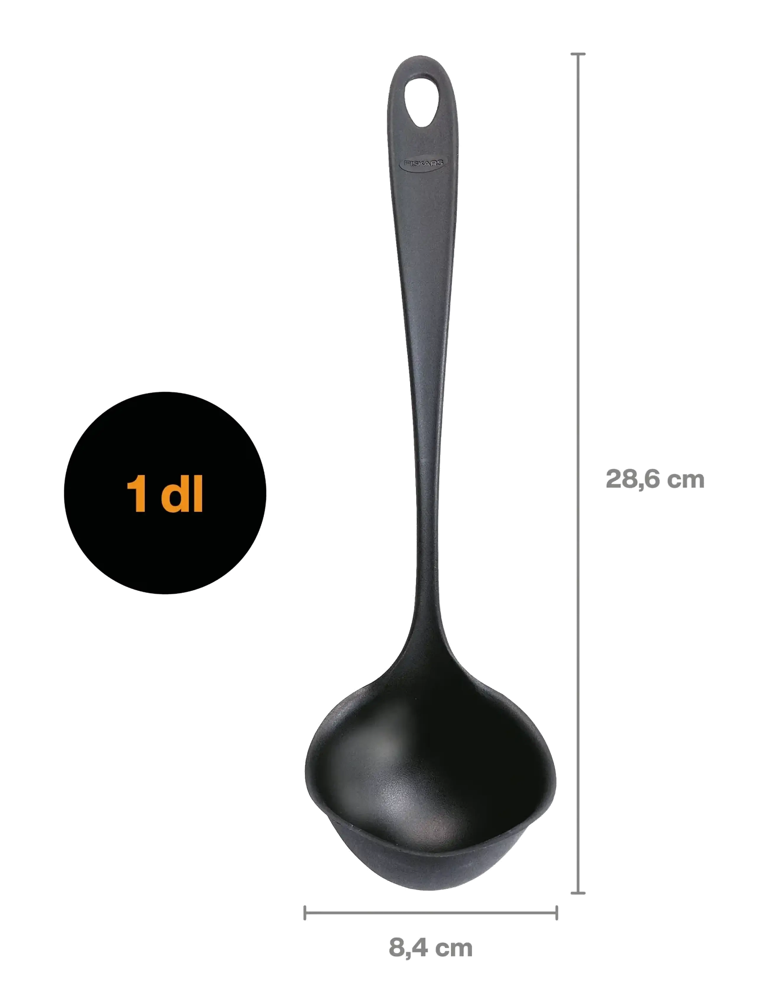 Fiskars - Essential Non-Drip Soup Ladle NEW - black - 1