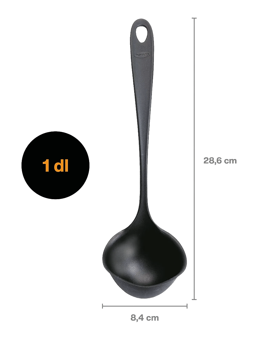 Fiskars - Essential Non-Drip Soup Ladle NEW - löffel & schöpflöffel - black - 1