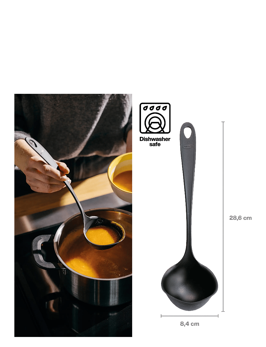 Fiskars - Essential Non-Drip Soup Ladle NEW - löffel & schöpflöffel - black - 2
