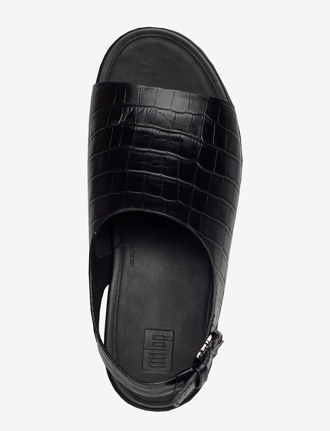 FitFlop - ELOISE CROC-PRINT WEDGE BACK-STRAP SANDALS - all black - 3