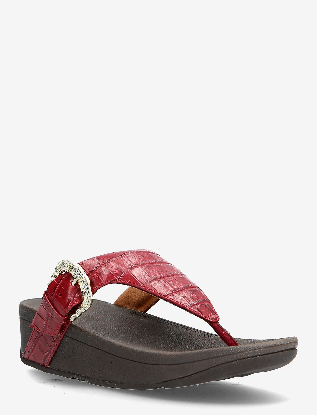 FitFlop - LOTTIE CROCO TOE-THONGS - maroon - 0