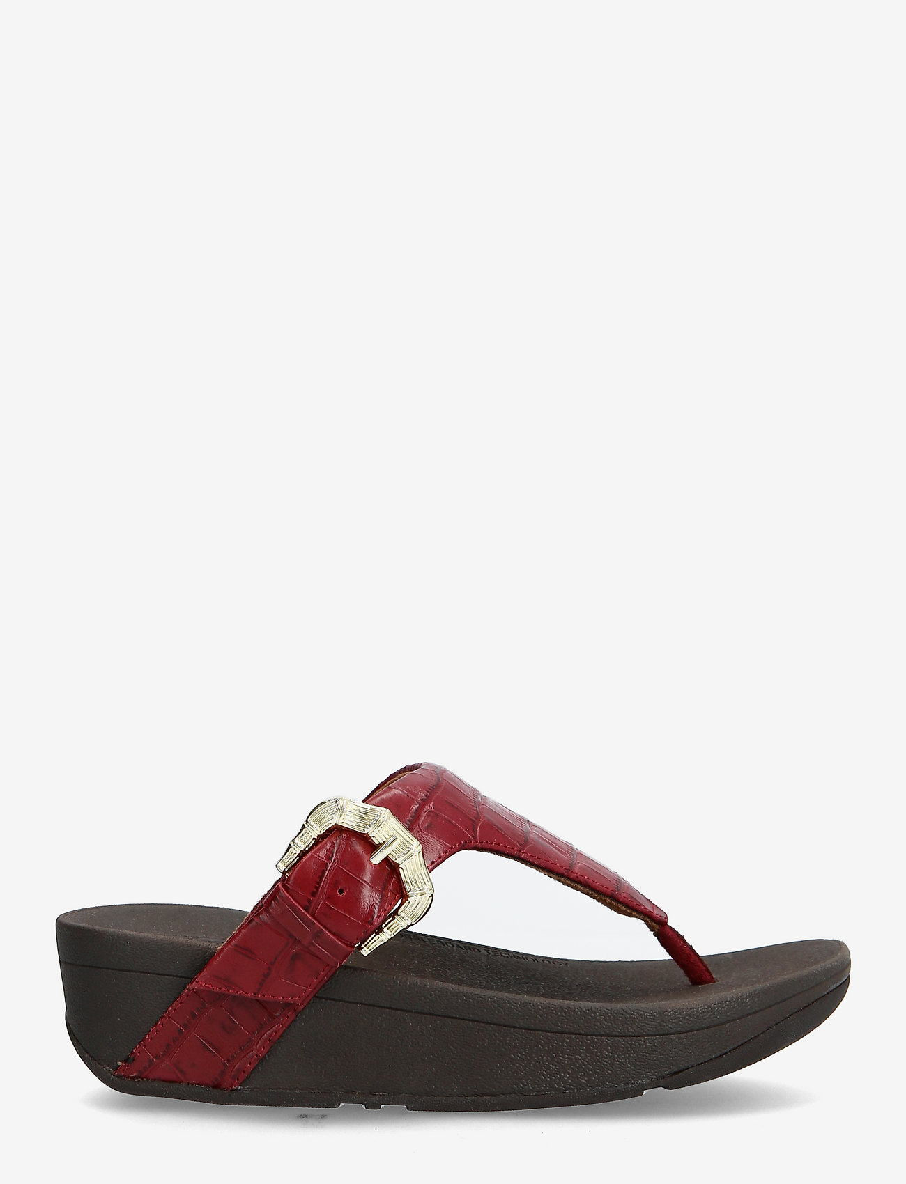 FitFlop - LOTTIE CROCO TOE-THONGS - maroon - 1