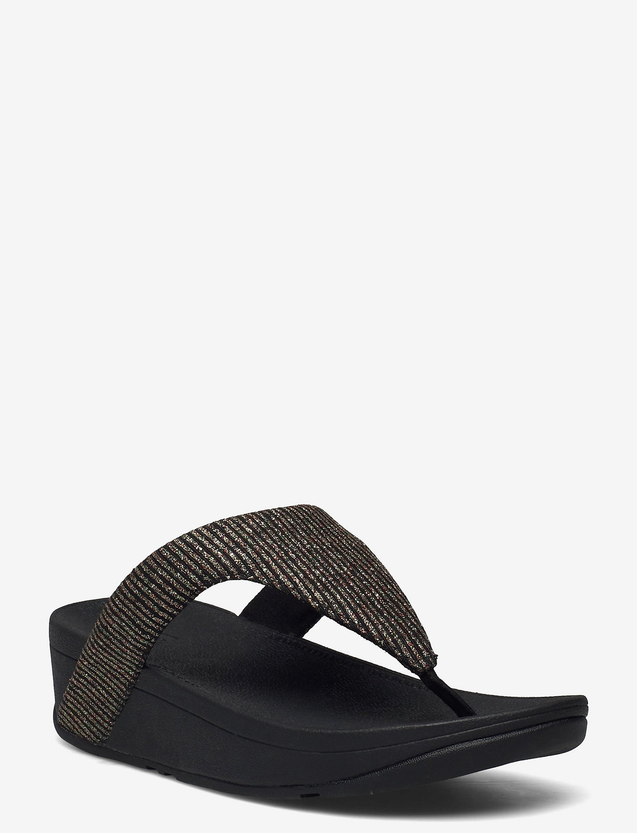 FitFlop - LOTTIE GLITTER STRIPE TOE-THONGS - all black - 0