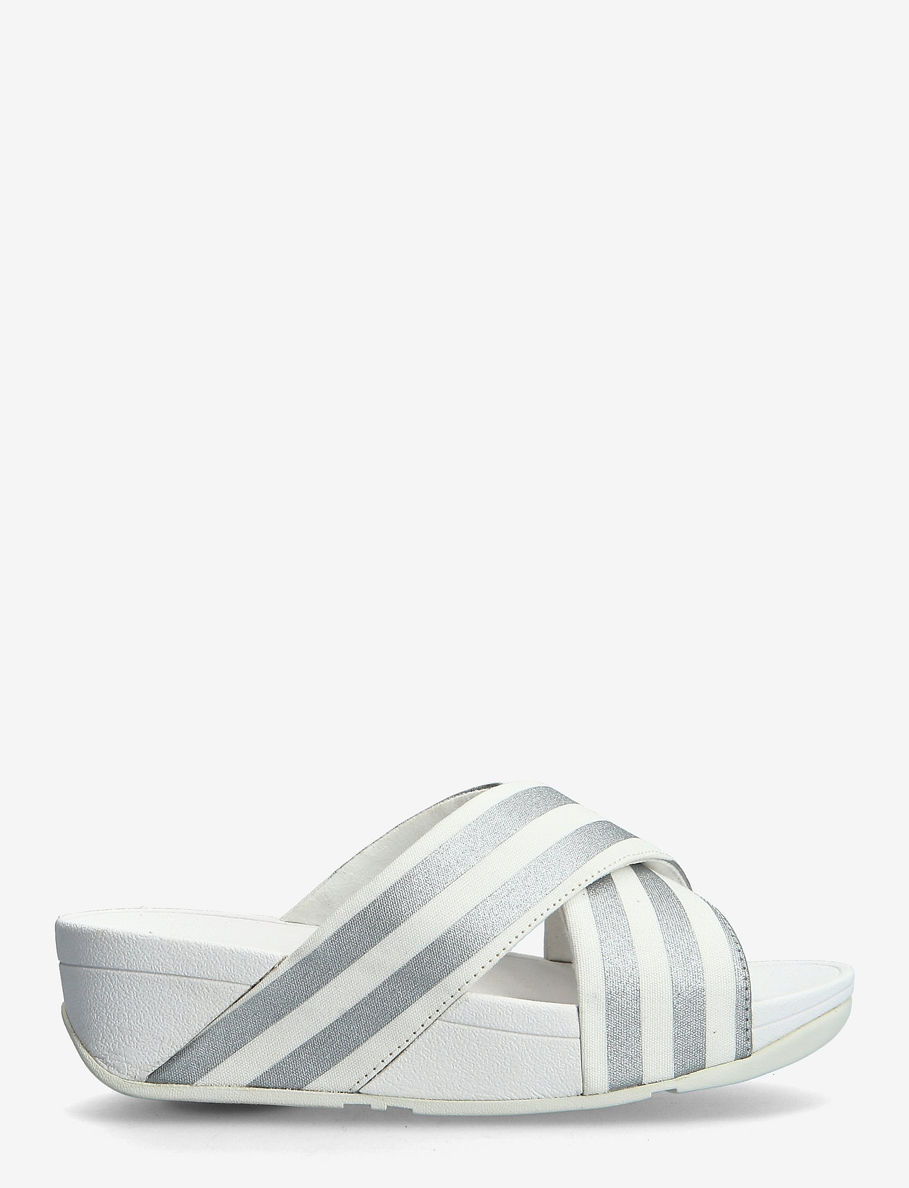 FitFlop - LULU METALLIC STRIPE SLIDES - urban white/silver - 1