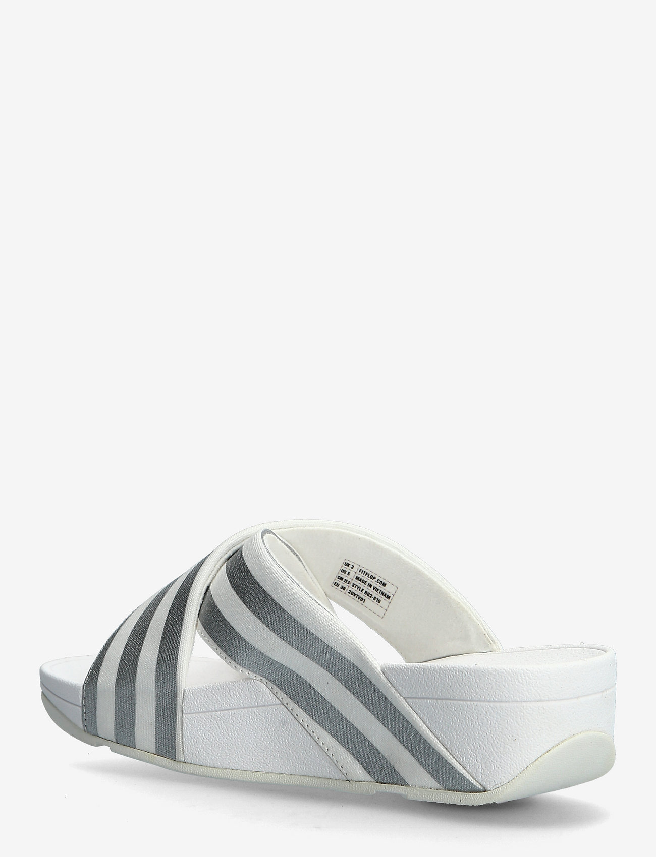 FitFlop - LULU METALLIC STRIPE SLIDES - urban white/silver - 2