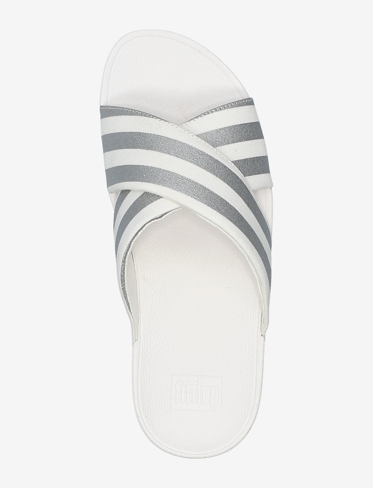 FitFlop - LULU METALLIC STRIPE SLIDES - urban white/silver - 3