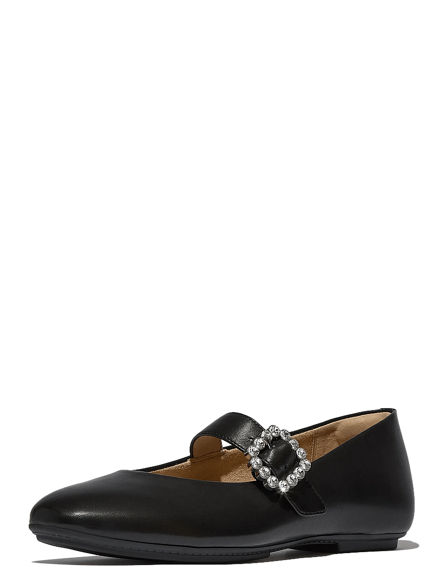FitFlop - DELICATO CRYSTAL-BUCKLE LEATHER MARY JANES - black - 2