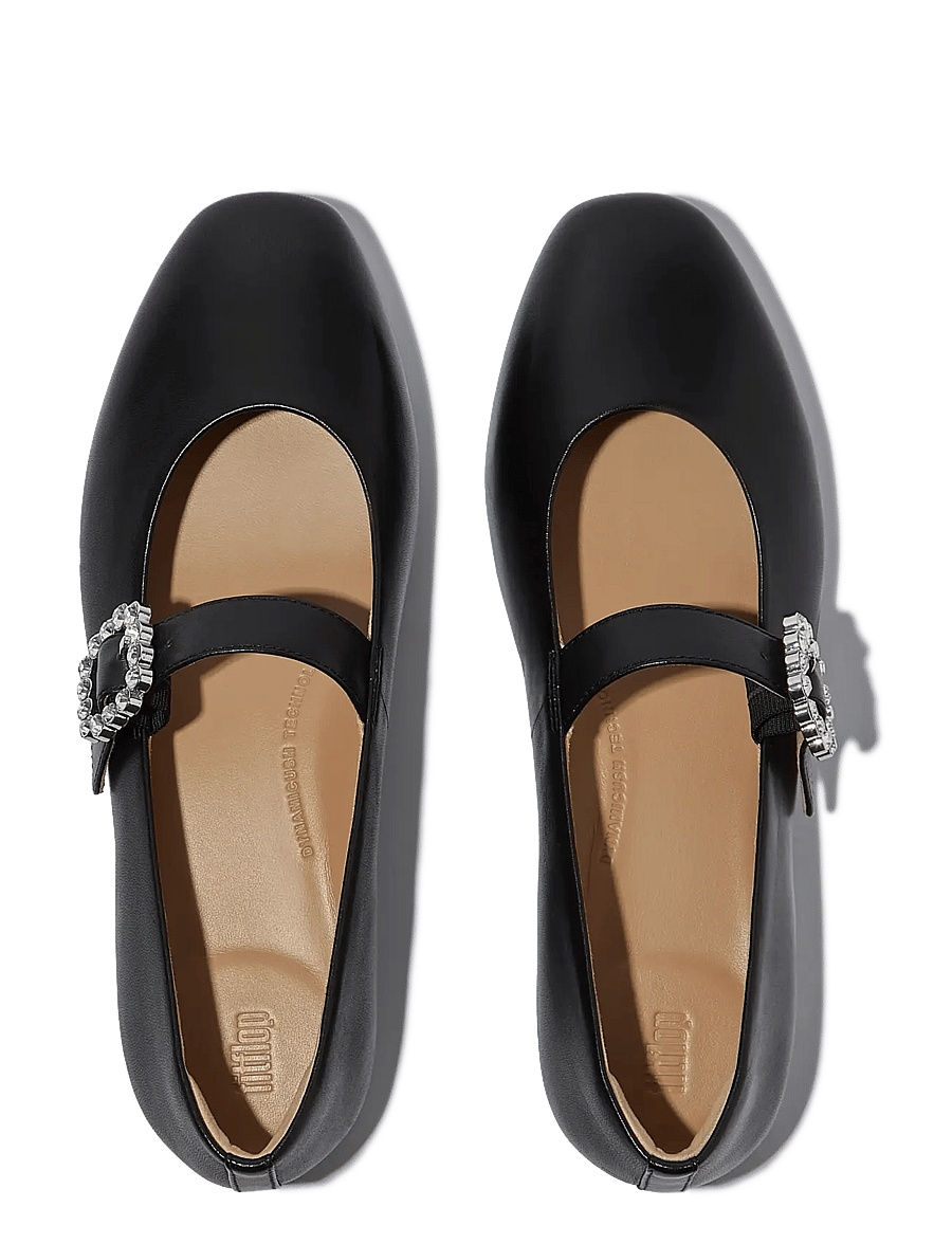 FitFlop - DELICATO CRYSTAL-BUCKLE LEATHER MARY JANES - black - 3