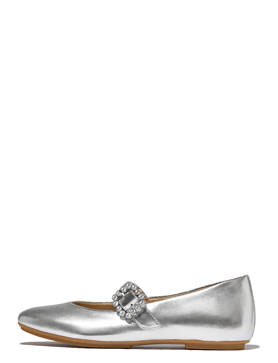 FitFlop - DELICATO CRYSTAL-BUCKLE LEATHER MARY JANES - silver - 1