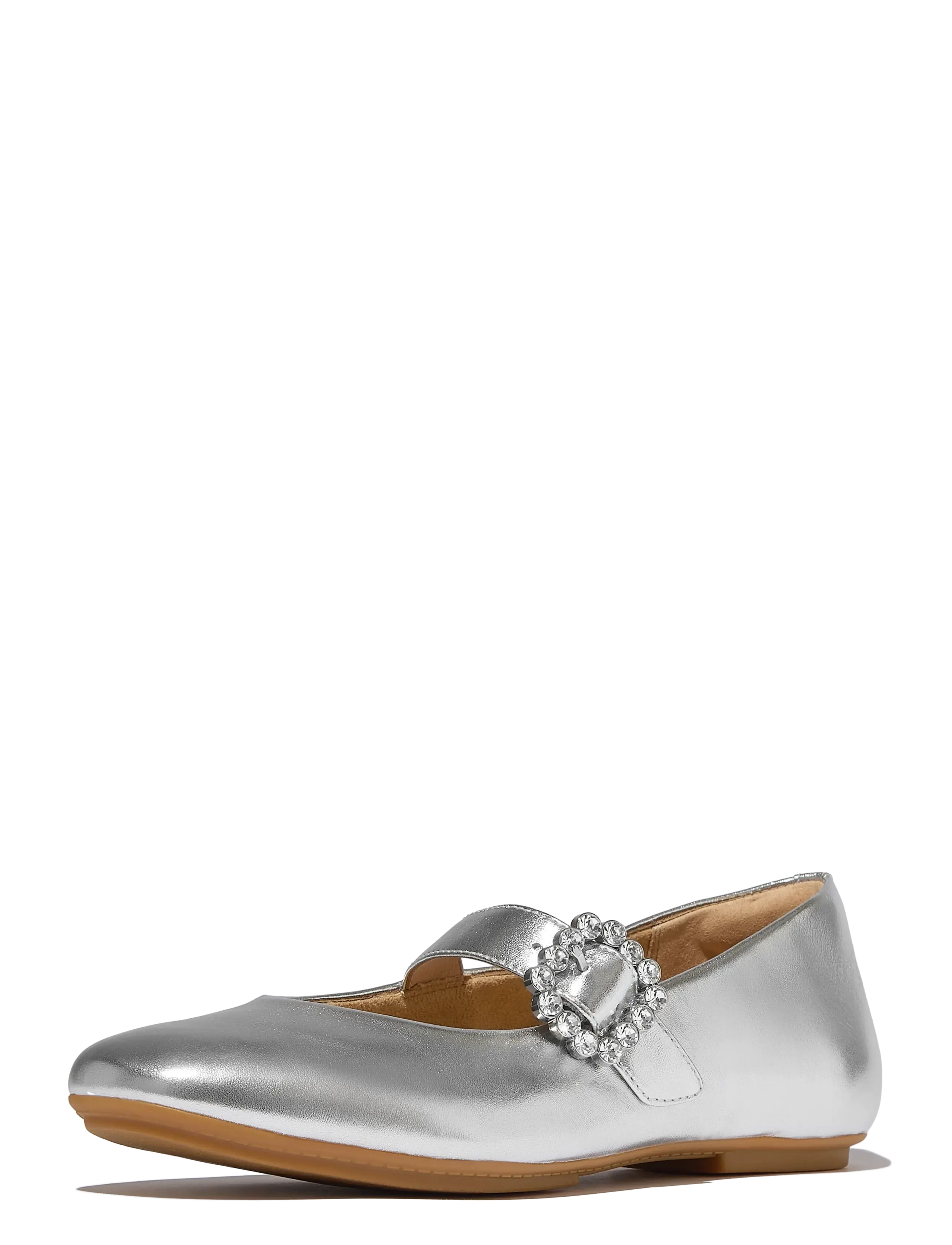 FitFlop - DELICATO CRYSTAL-BUCKLE LEATHER MARY JANES - silver - 2