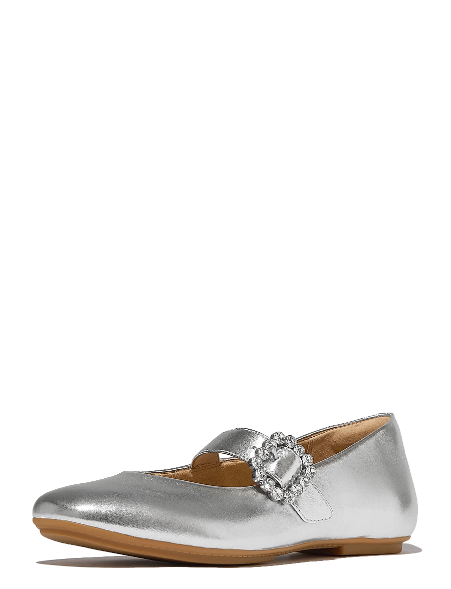 FitFlop - DELICATO CRYSTAL-BUCKLE LEATHER MARY JANES - silver - 2