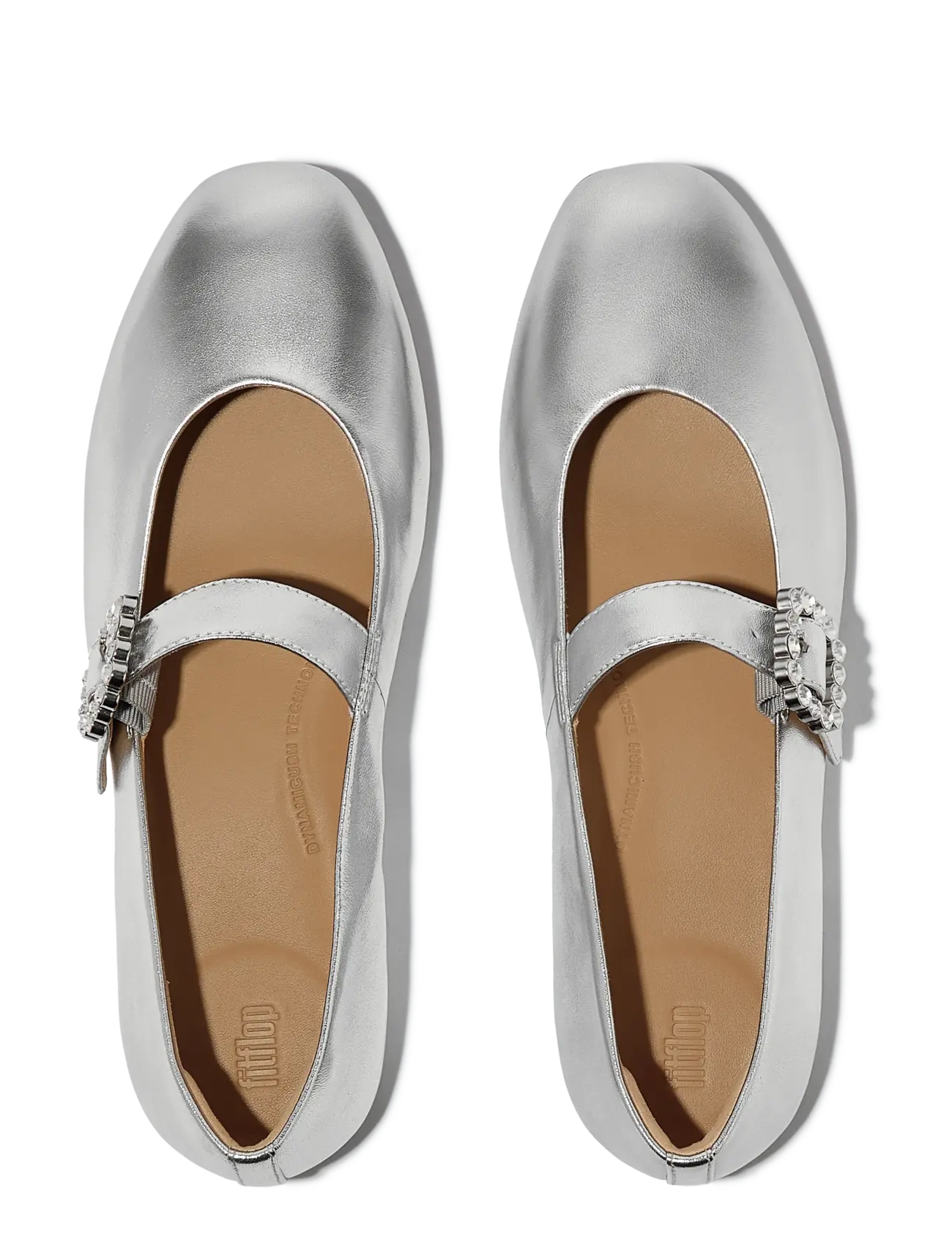 FitFlop - DELICATO CRYSTAL-BUCKLE LEATHER MARY JANES - silver - 3
