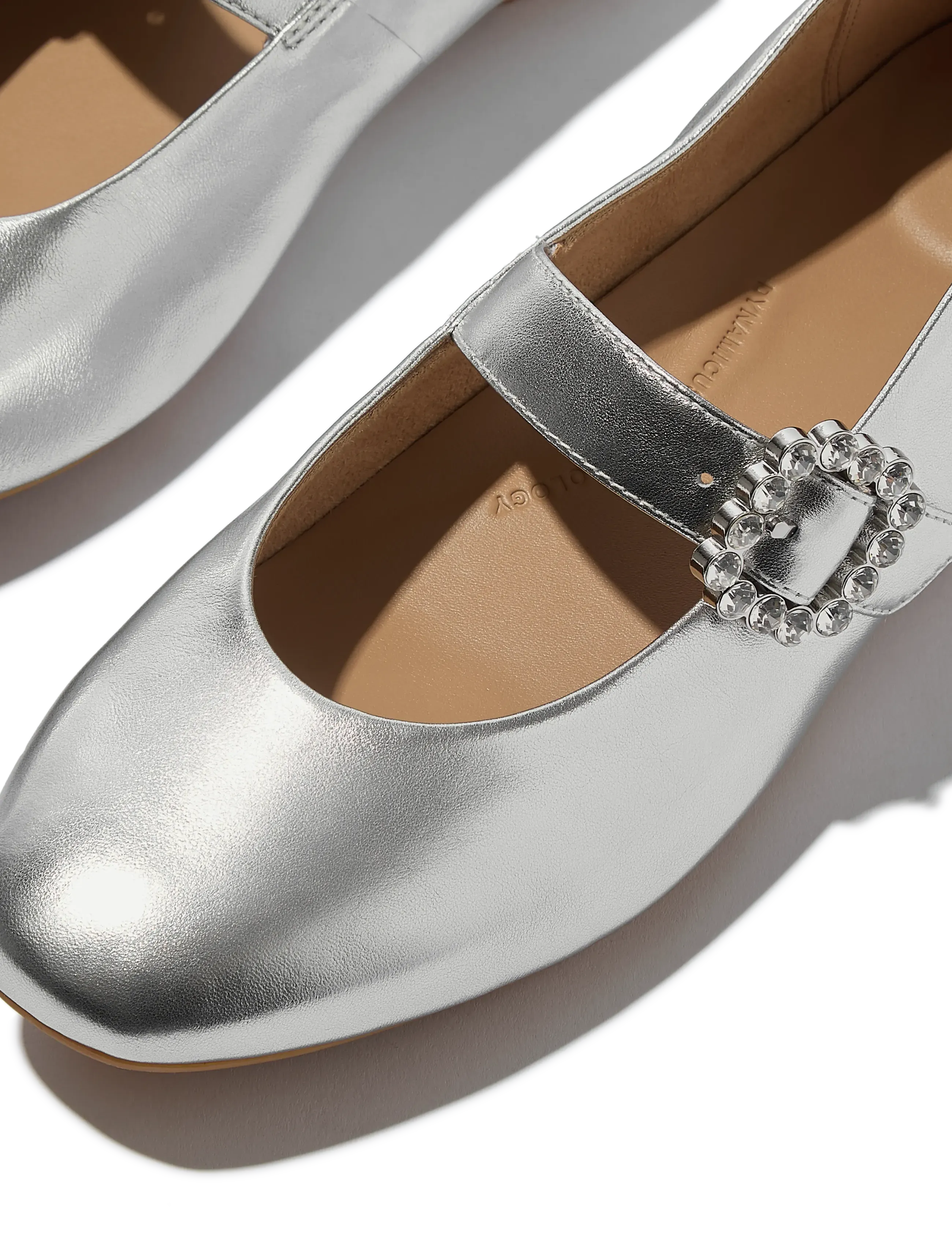 FitFlop - DELICATO CRYSTAL-BUCKLE LEATHER MARY JANES - silver - 4