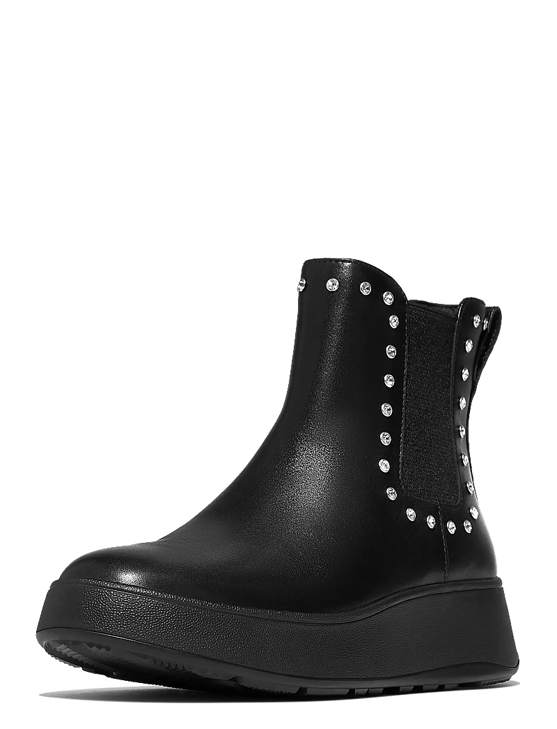 FitFlop - F-MODE GEM-TRIM LEATHER FLATFORM CHELSEA BOOTS - flache stiefeletten - all black - 2