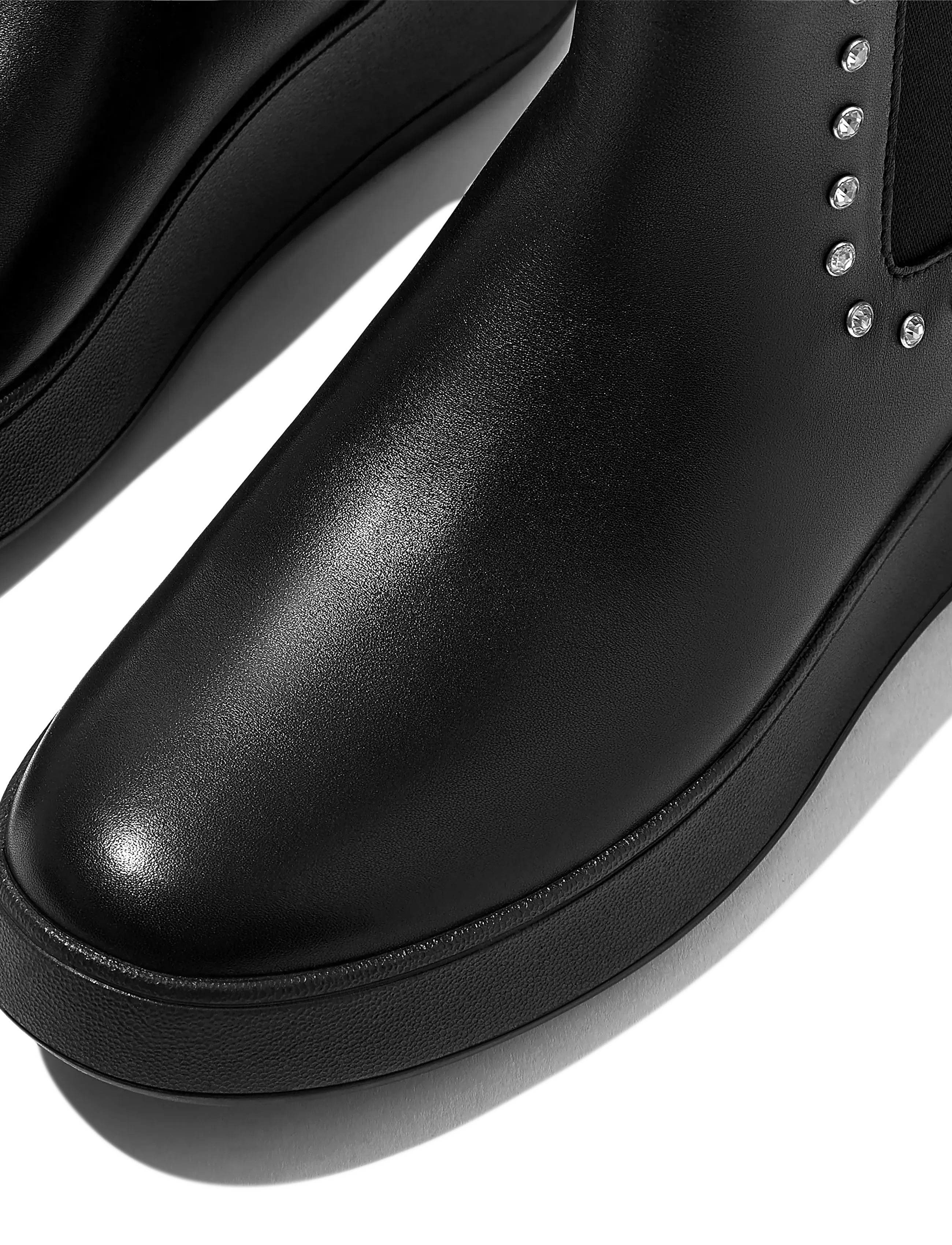 FitFlop - F-MODE GEM-TRIM LEATHER FLATFORM CHELSEA BOOTS - madalad poolsaapad - all black - 4