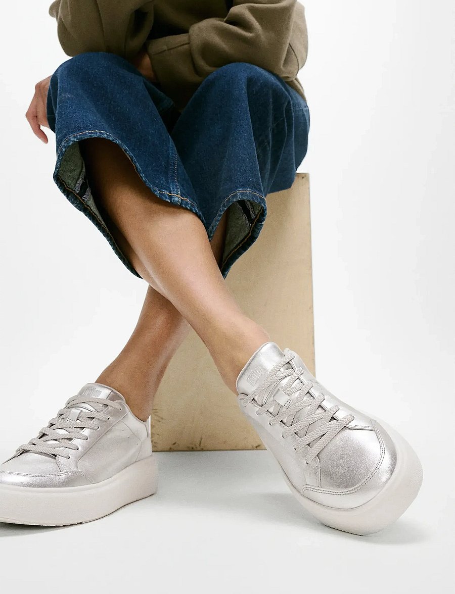 FitFlop - RTG METALLIC-LEATHER SNEAKERS - madala säärega tossud - silver - 0