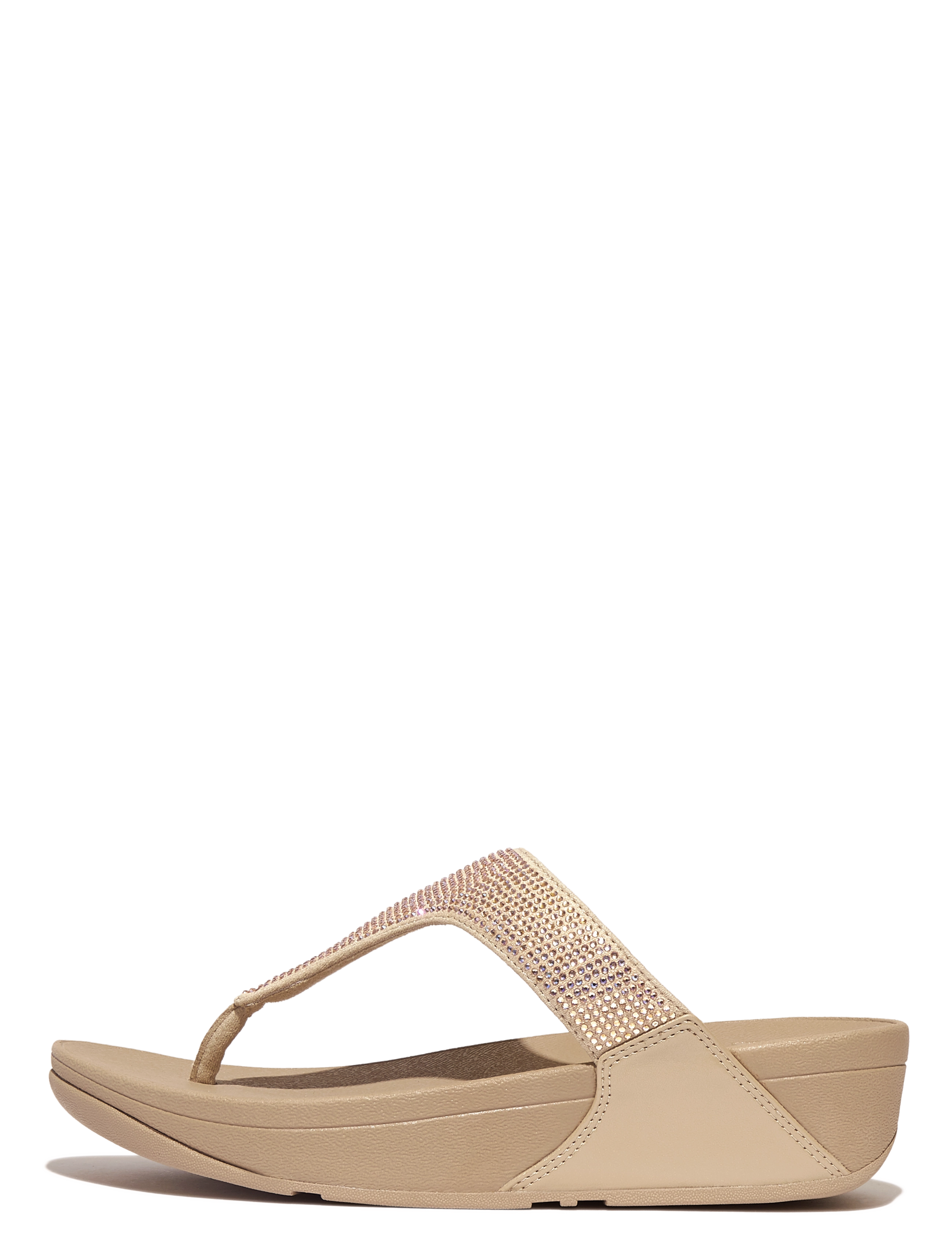 FitFlop - LULU CRYSTAL EMBELLISHED TOE-POST SANDALS - sandały na platformie - latte beige - 4