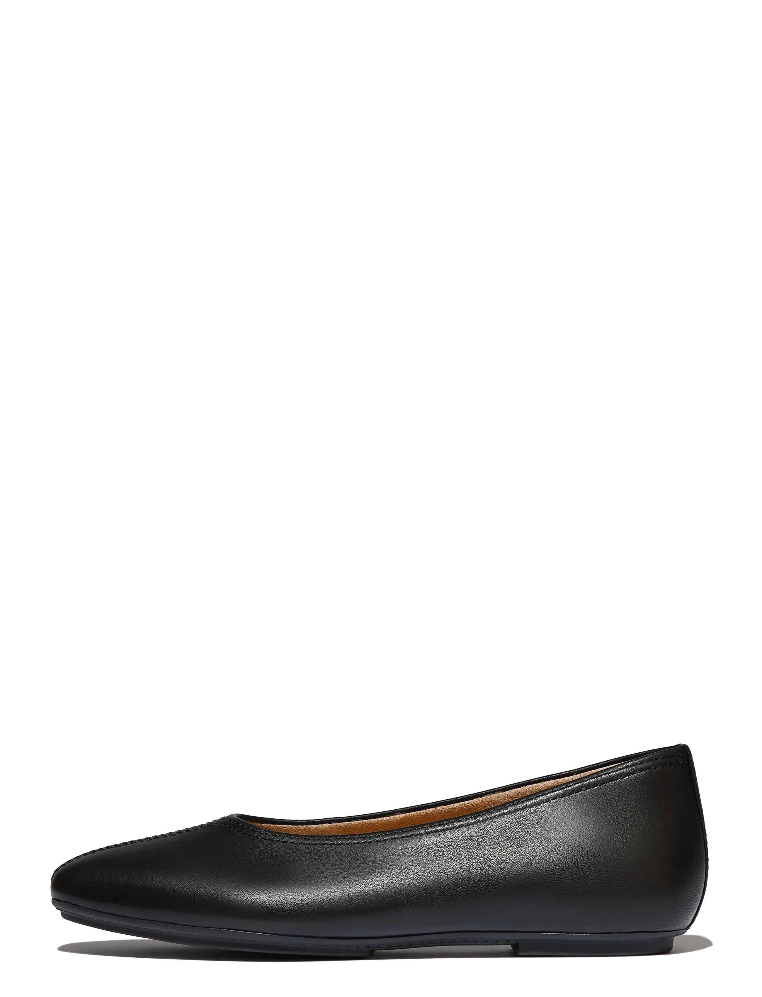 DELICATO HIGH-CUT SOFT-LEATHER BALLET FLATS - BLACK