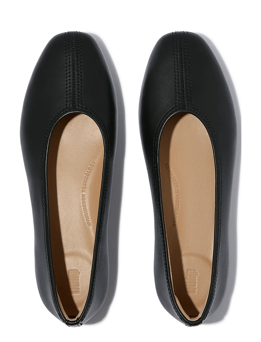 FitFlop - DELICATO HIGH-CUT SOFT-LEATHER BALLET FLATS - særlige begivenheder - black - 2