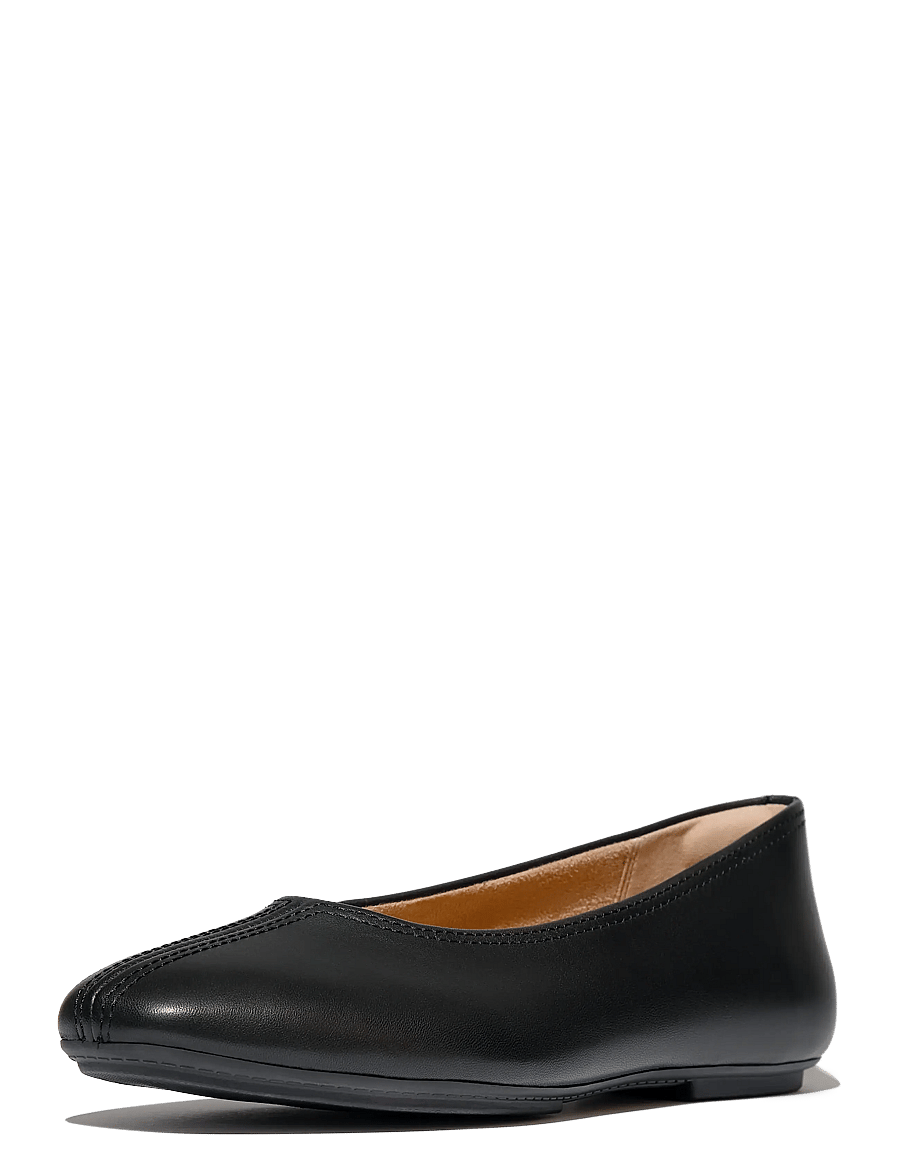 FitFlop - DELICATO HIGH-CUT SOFT-LEATHER BALLET FLATS - særlige begivenheder - black - 3