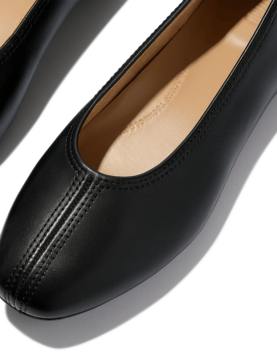 FitFlop - DELICATO HIGH-CUT SOFT-LEATHER BALLET FLATS - særlige begivenheder - black - 5