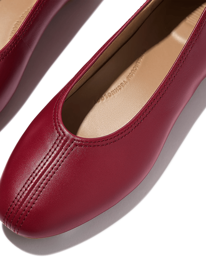 FitFlop - DELICATO HIGH-CUT SOFT-LEATHER BALLET FLATS - besondere anlässe - burnt berry - 4