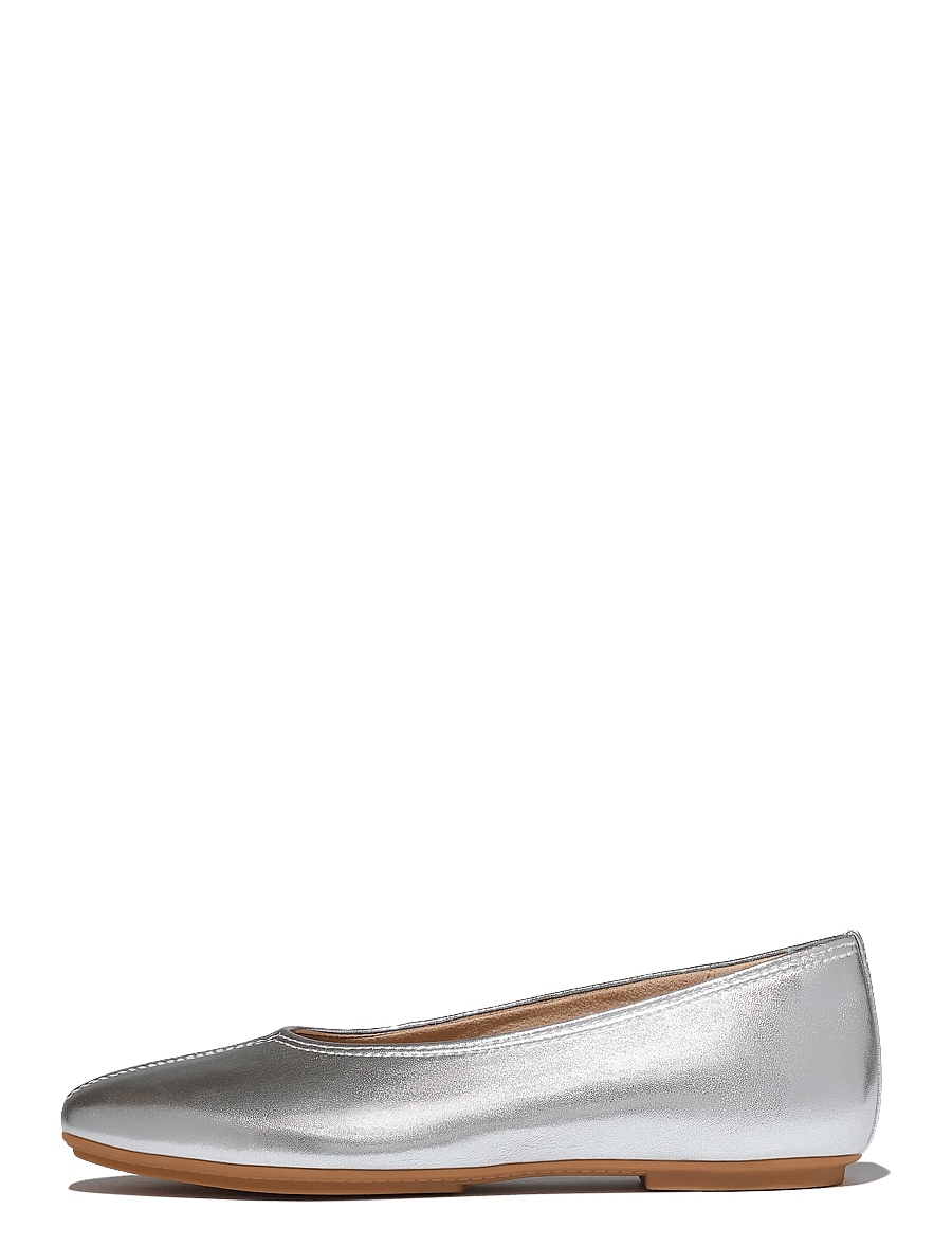 FitFlop - DELICATO HIGH-CUT SOFT-LEATHER BALLET FLATS - særlige begivenheder - silver - 1