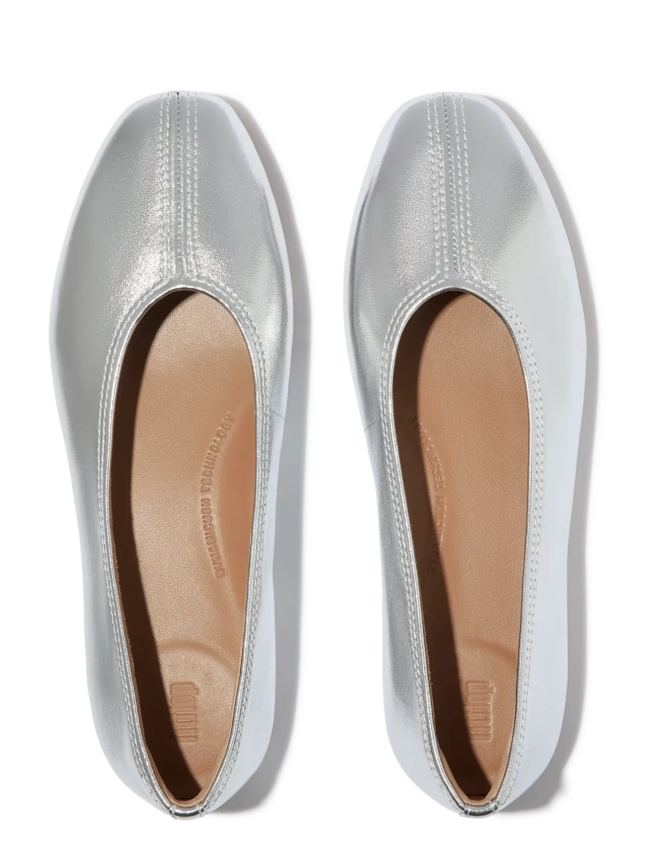 FitFlop - DELICATO HIGH-CUT SOFT-LEATHER BALLET FLATS - særlige begivenheder - silver - 2