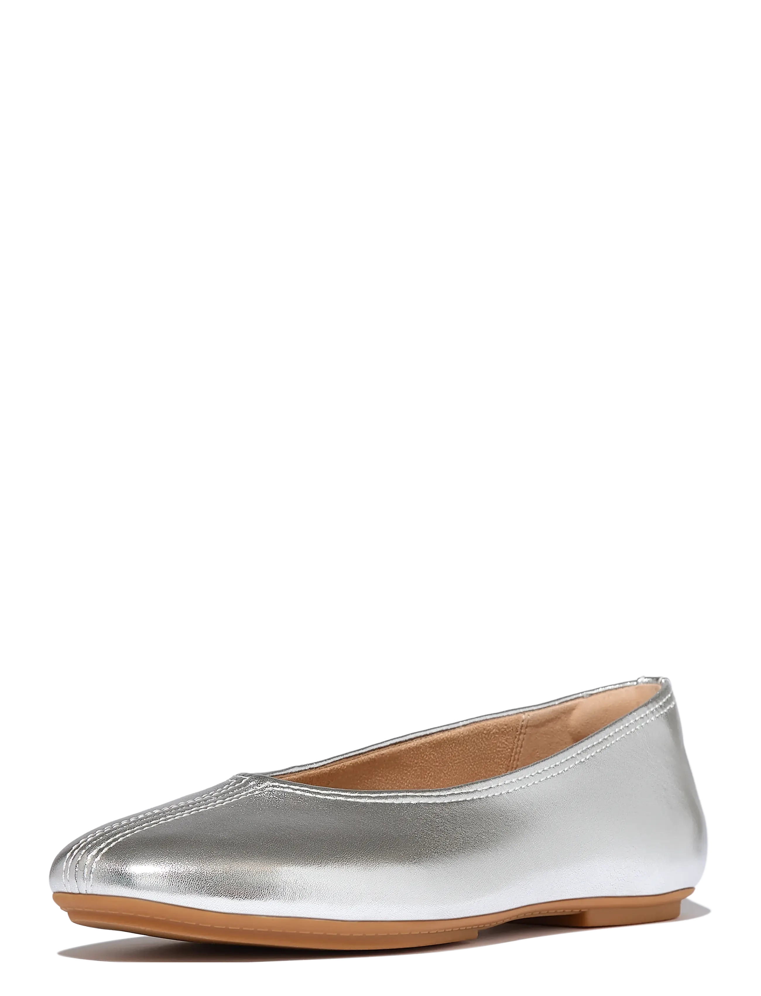 FitFlop - DELICATO HIGH-CUT SOFT-LEATHER BALLET FLATS - særlige begivenheder - silver - 3