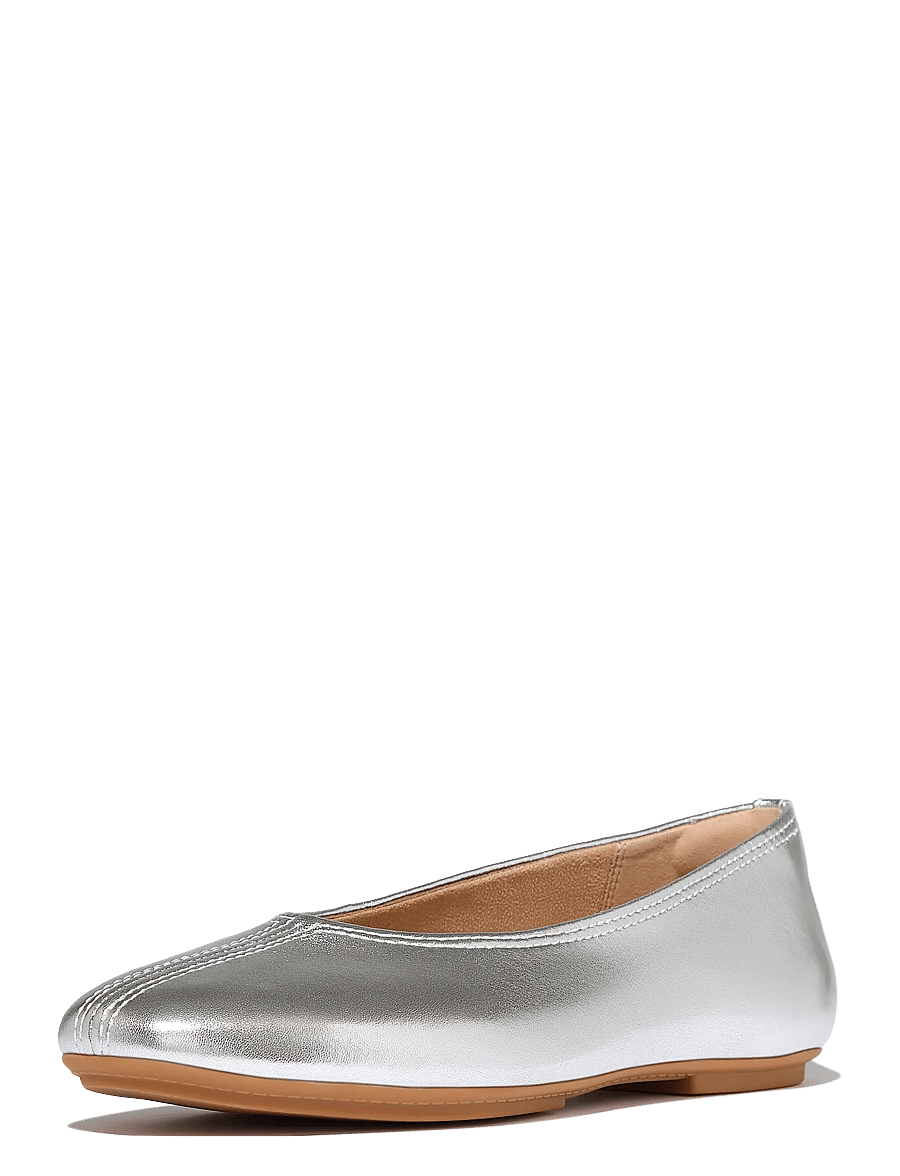 FitFlop - DELICATO HIGH-CUT SOFT-LEATHER BALLET FLATS - særlige begivenheder - silver - 3