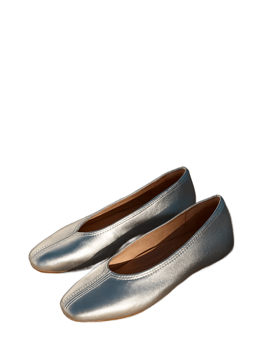 FitFlop - DELICATO HIGH-CUT SOFT-LEATHER BALLET FLATS - særlige begivenheder - silver - 4