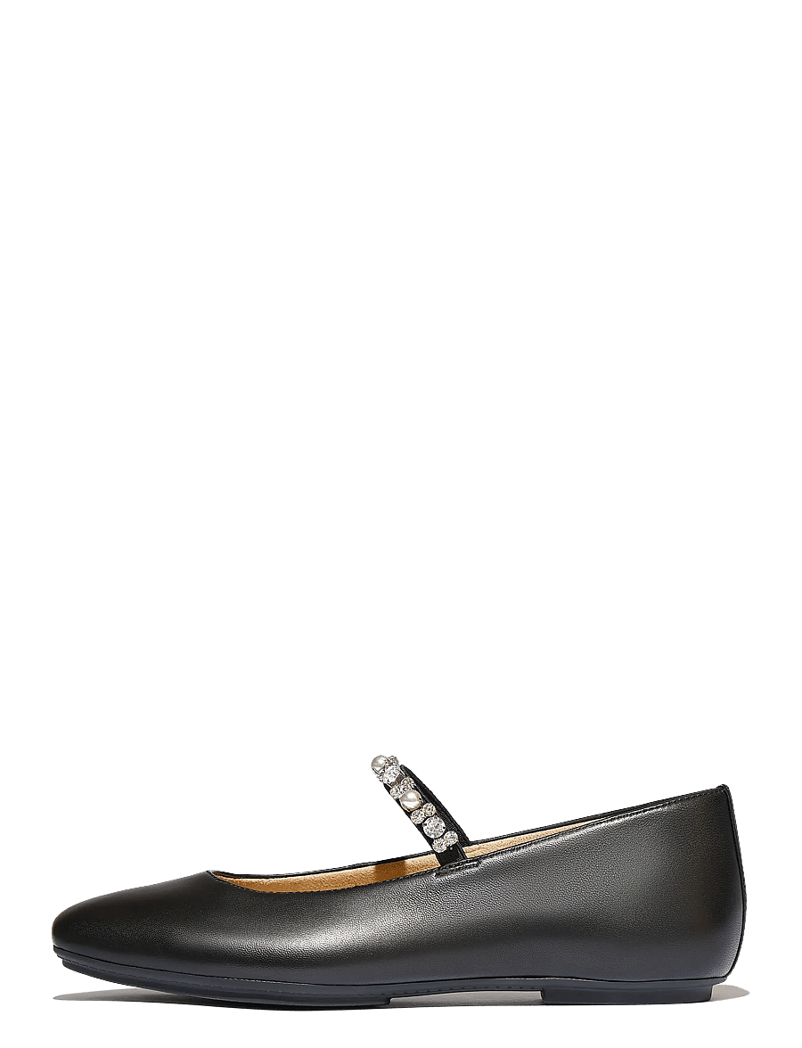 FitFlop - DELICATO PEARLS-AND-CRYSTAL LEATHER BALLET FLATS - besondere anlässe - black - 1